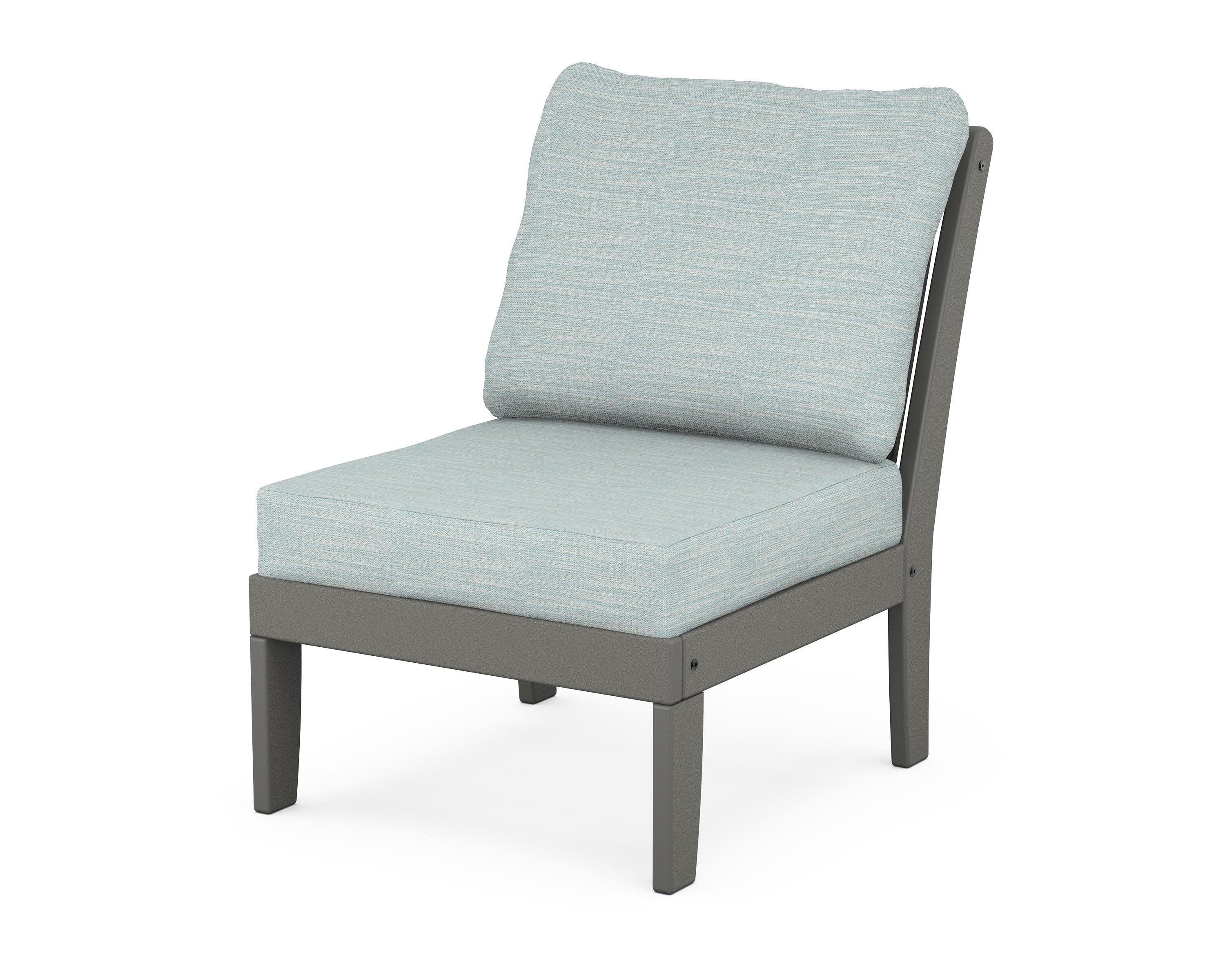 Braxton Modular Armless Chair in Slate Grey / Soothe Mist