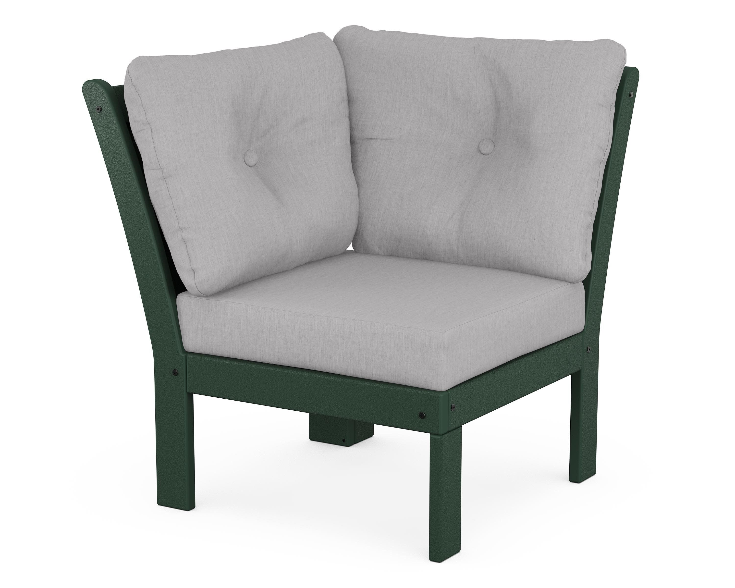 Vineyard Modular Corner Chair in Green / Granite