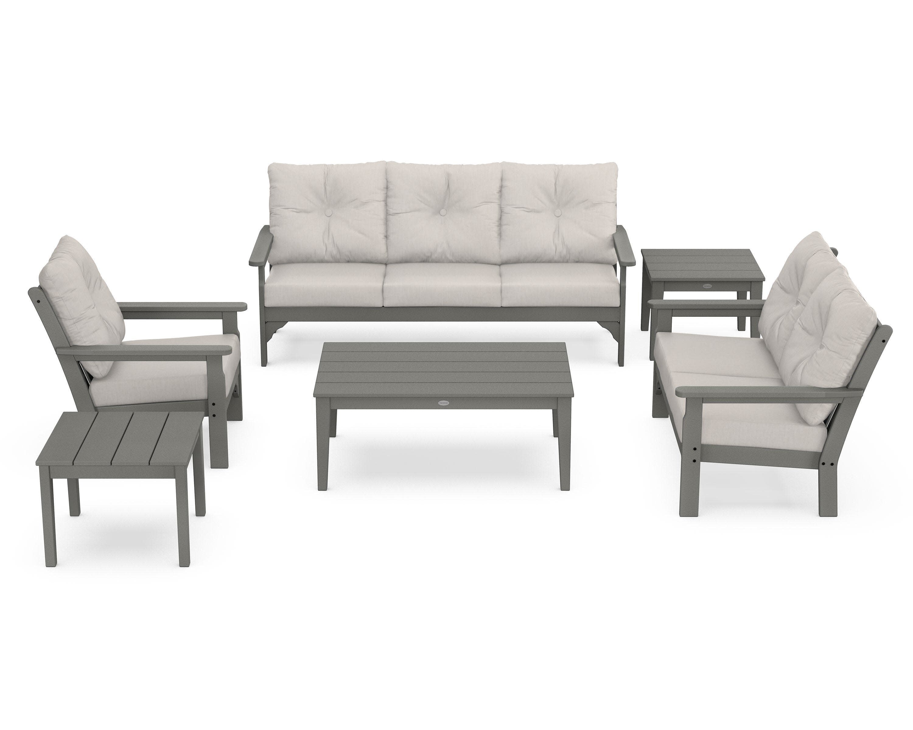 Vineyard 6-Piece Deep Seating Set in Slate Grey / Cast Ash