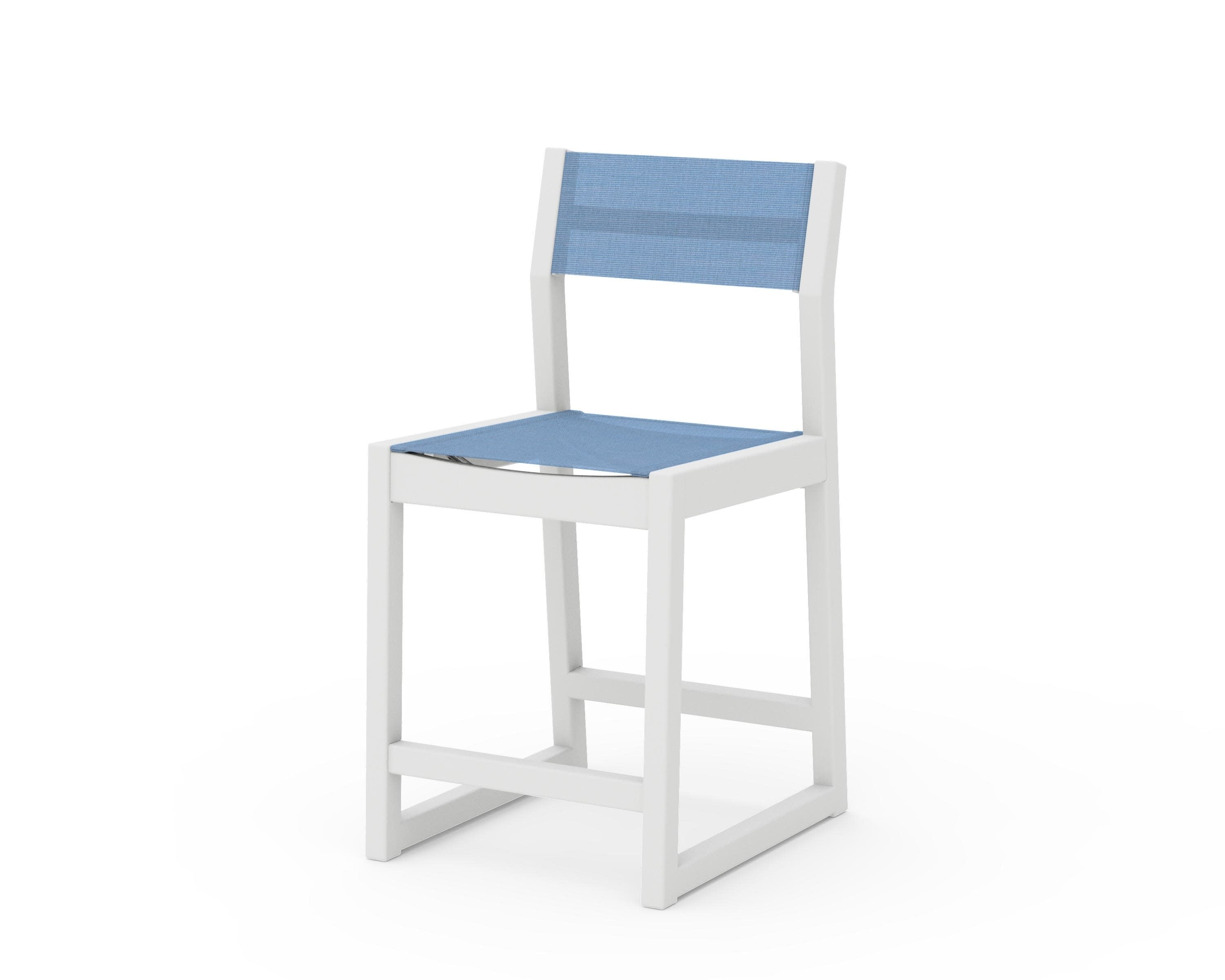 EDGE Sling Counter Side Chair in White / Poolside Sling