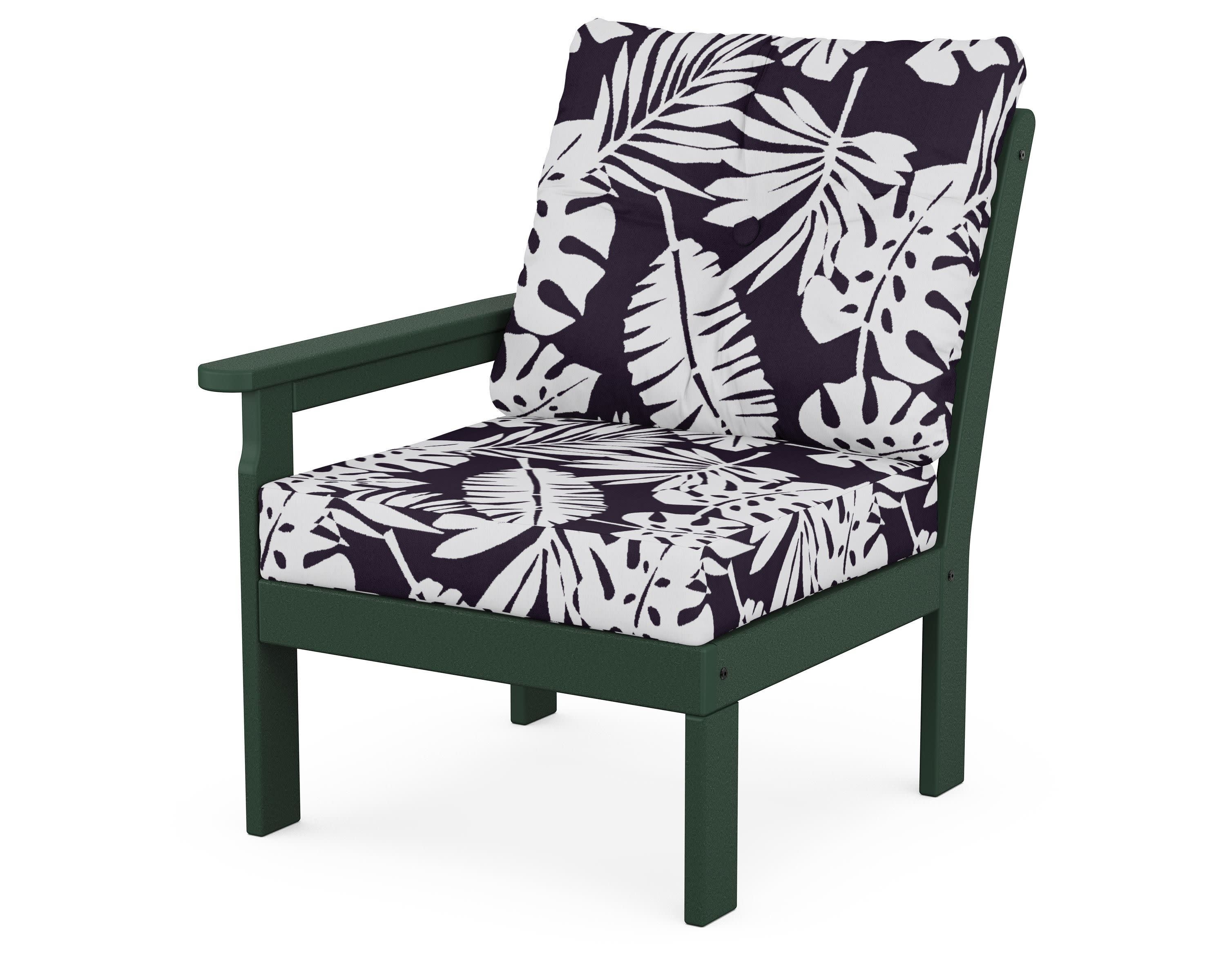 Vineyard Modular Left Arm Chair in Green / Leaf Navy