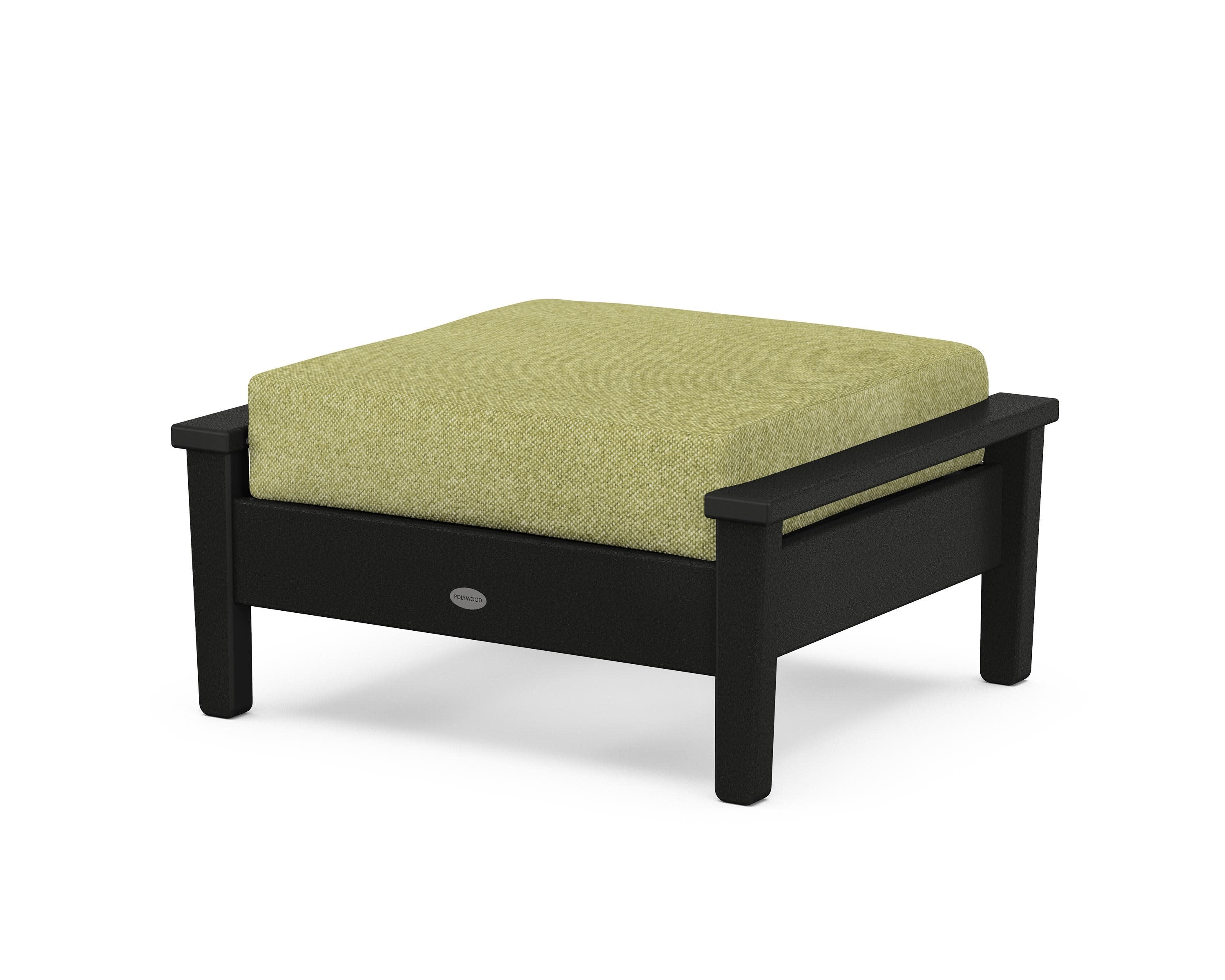 Prescott Deep Seating Ottoman in Black / Chartreuse Boucle