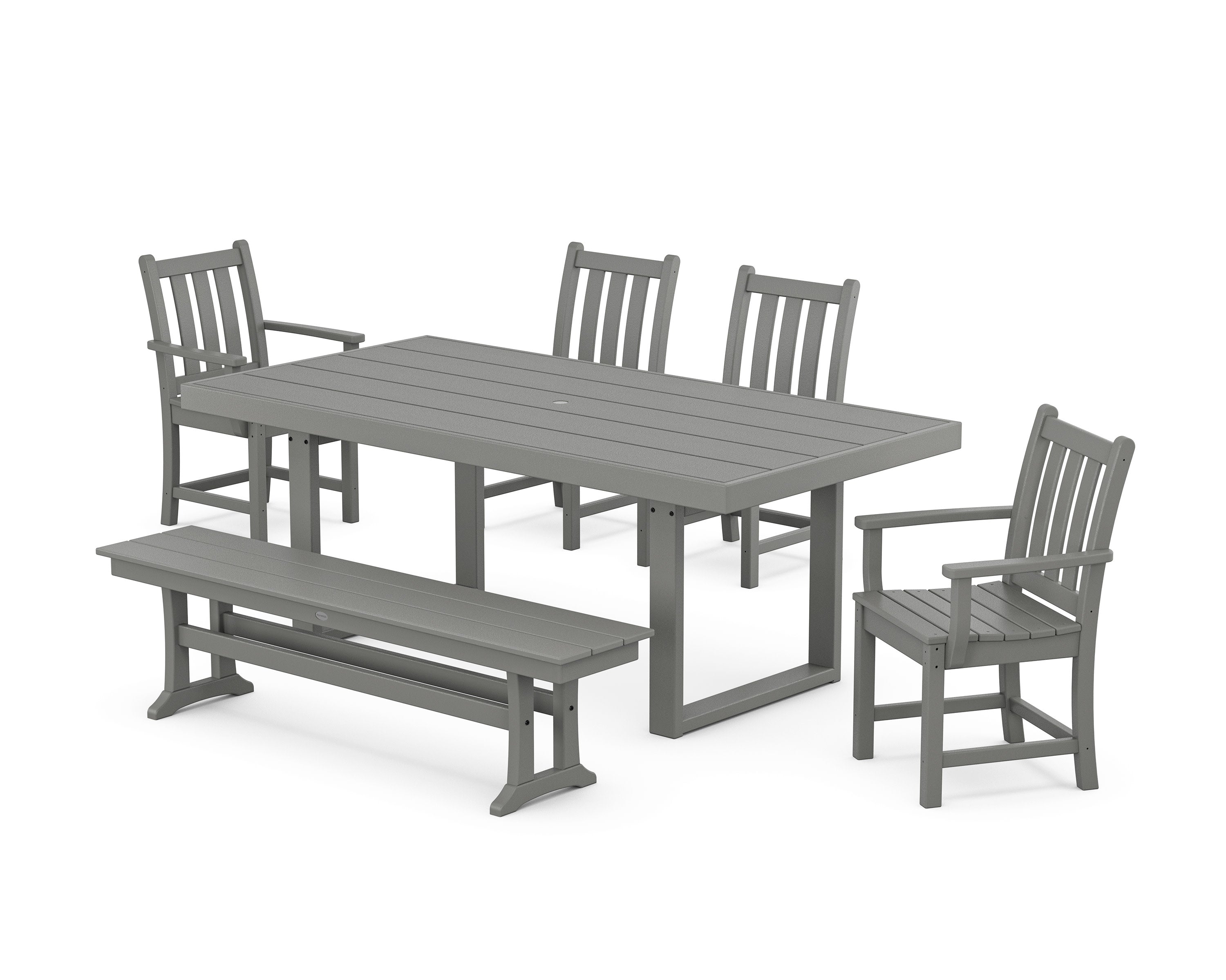 Traditional Garden 6-Piece Dining Set in Slate Grey
