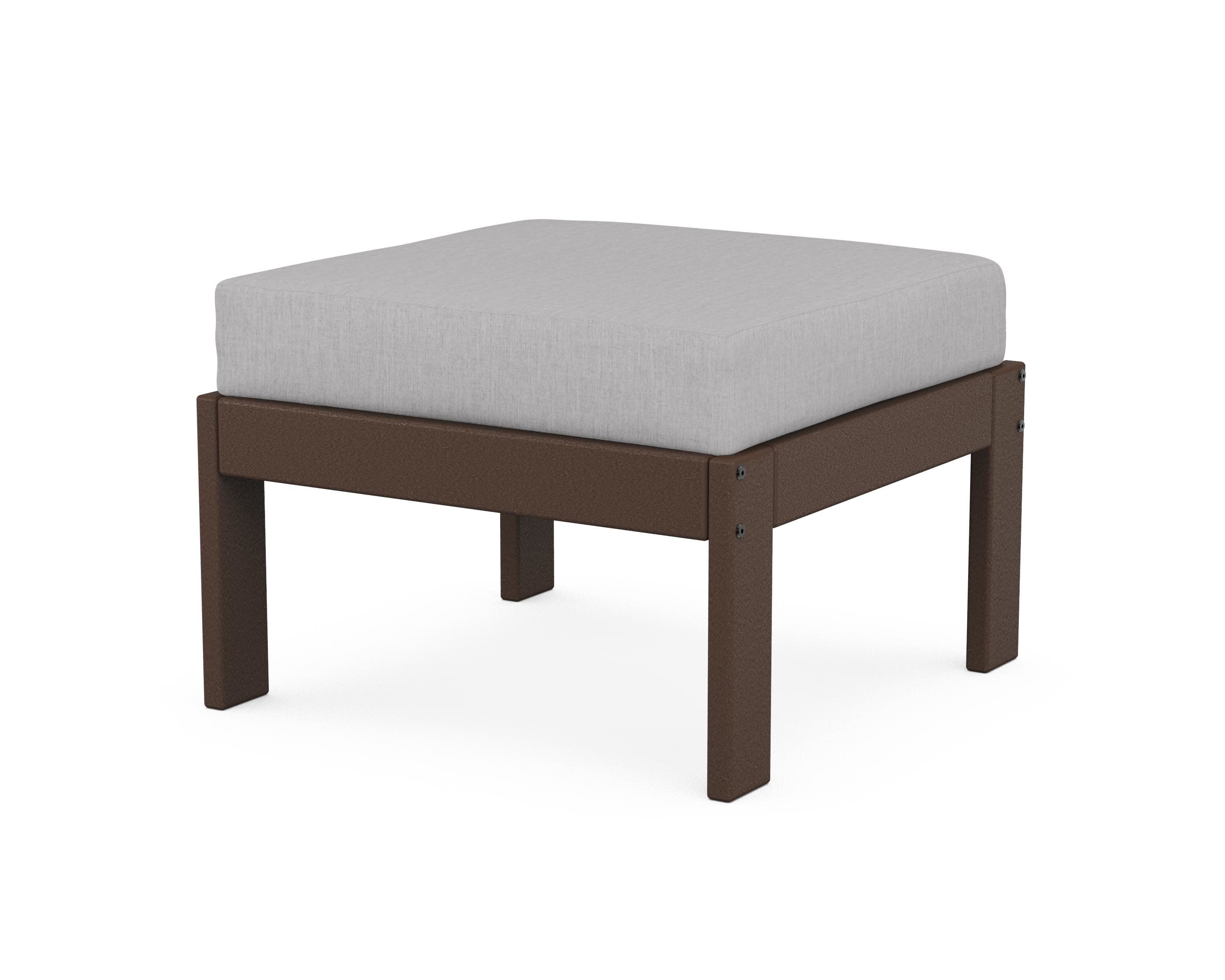 Vineyard Modular Ottoman in Mahogany / Granite