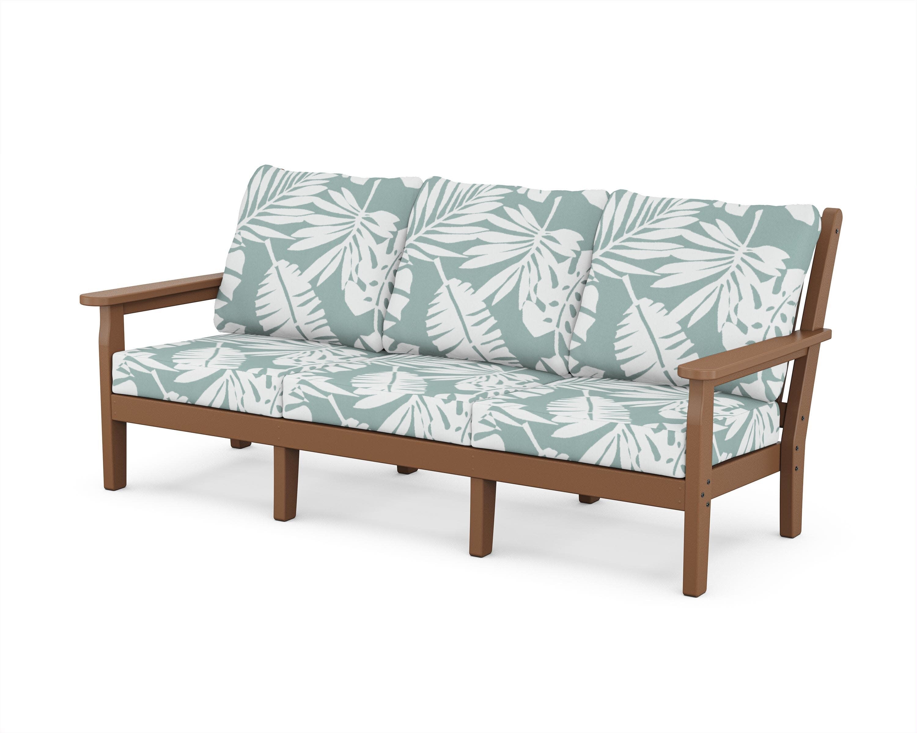 Chippendale Deep Seating Sofa in Teak / Leaf Glacier Spa