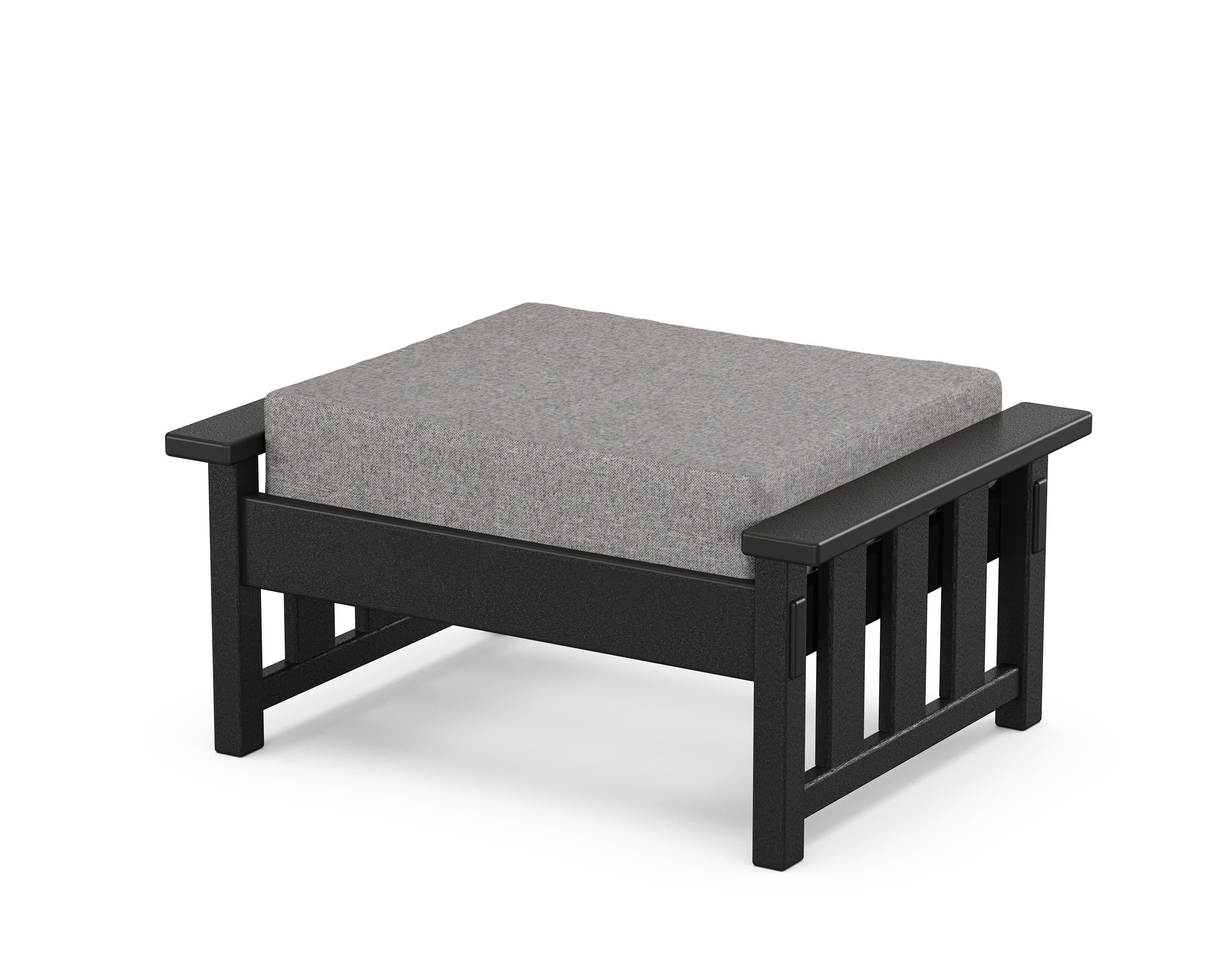 Acadia Deep Seating Ottoman in Black / Grey Mist