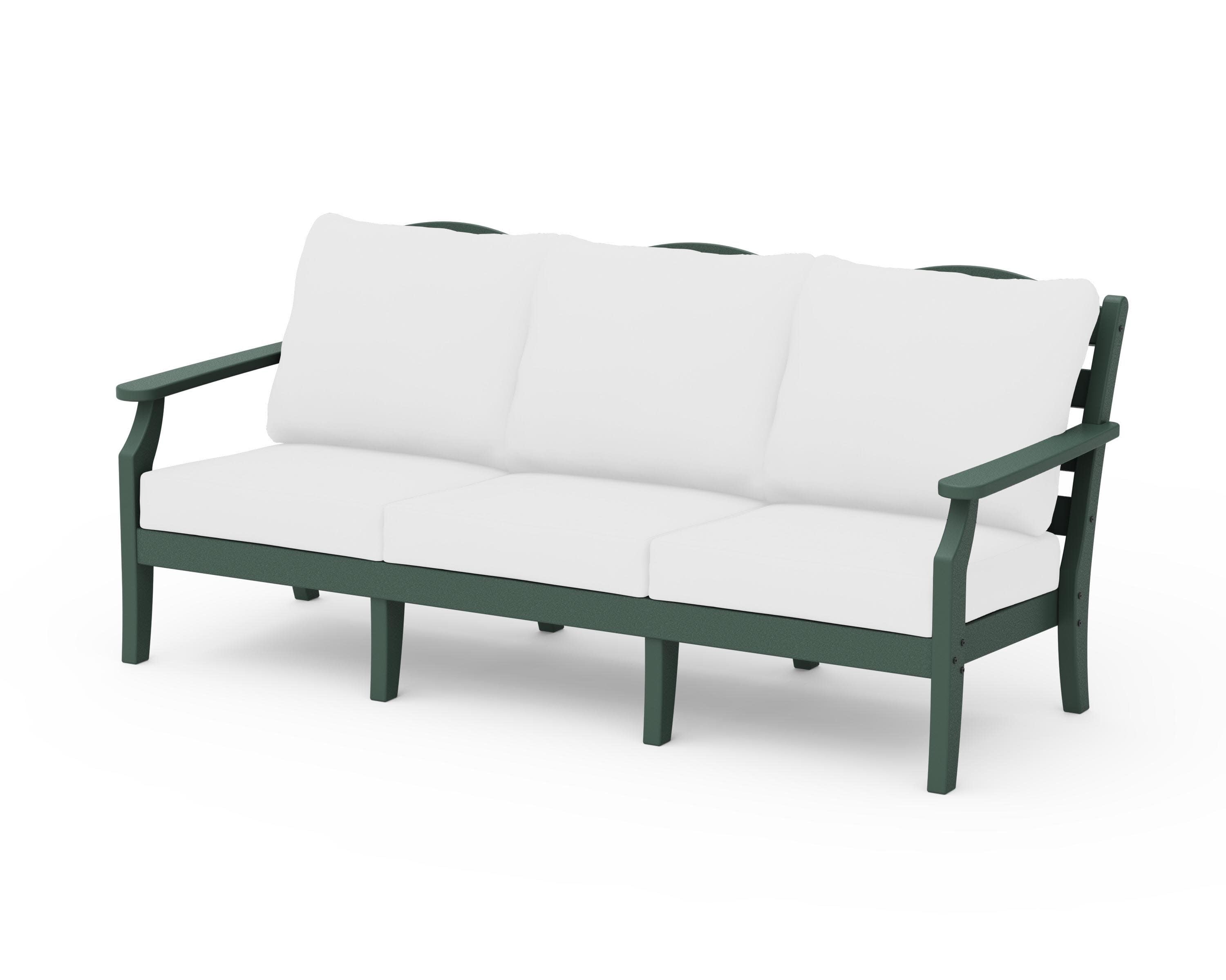 Savannah Deep Seating Sofa in Green / Natural