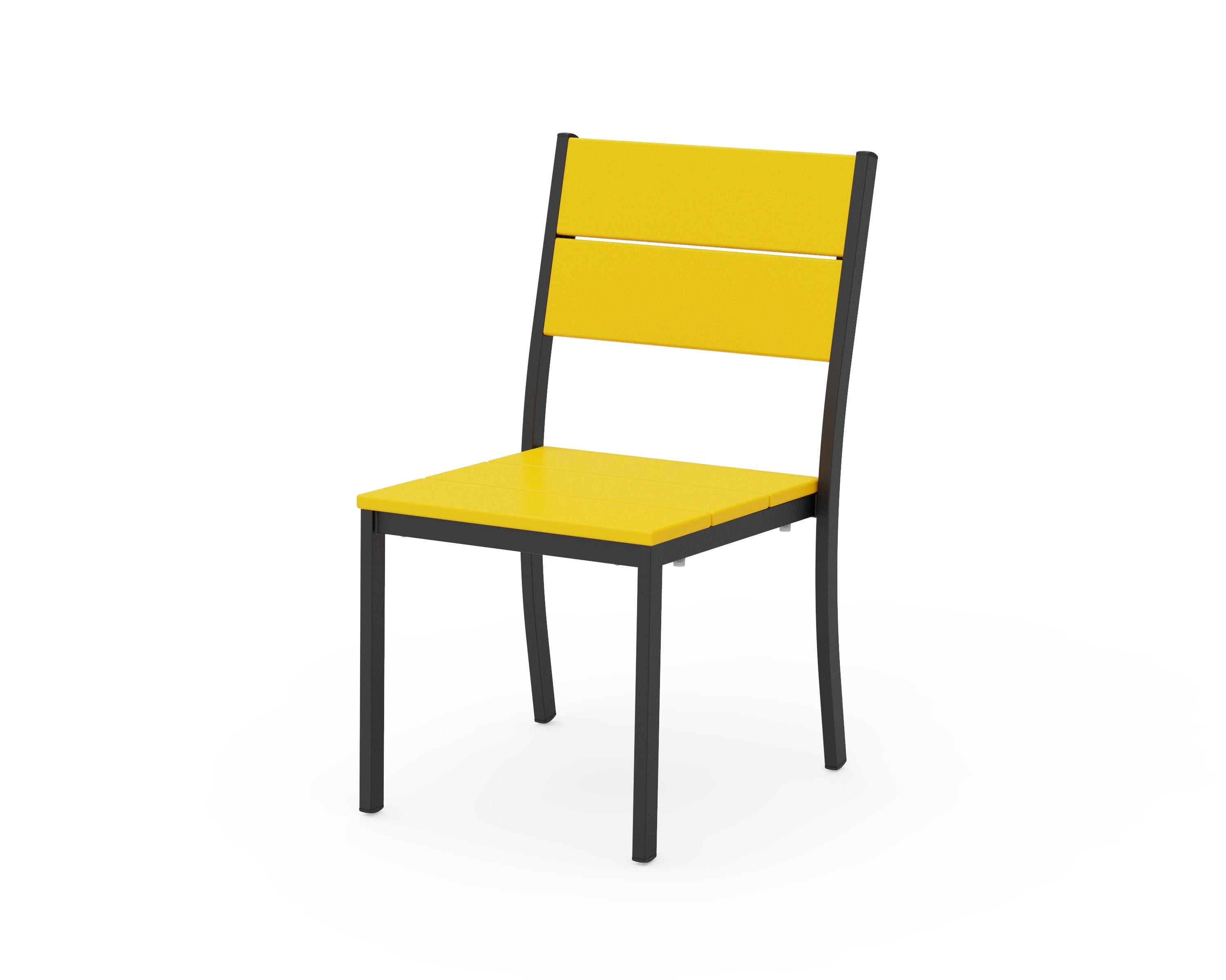 Main Street Stacking Dining Side Chair in Black / Lemon