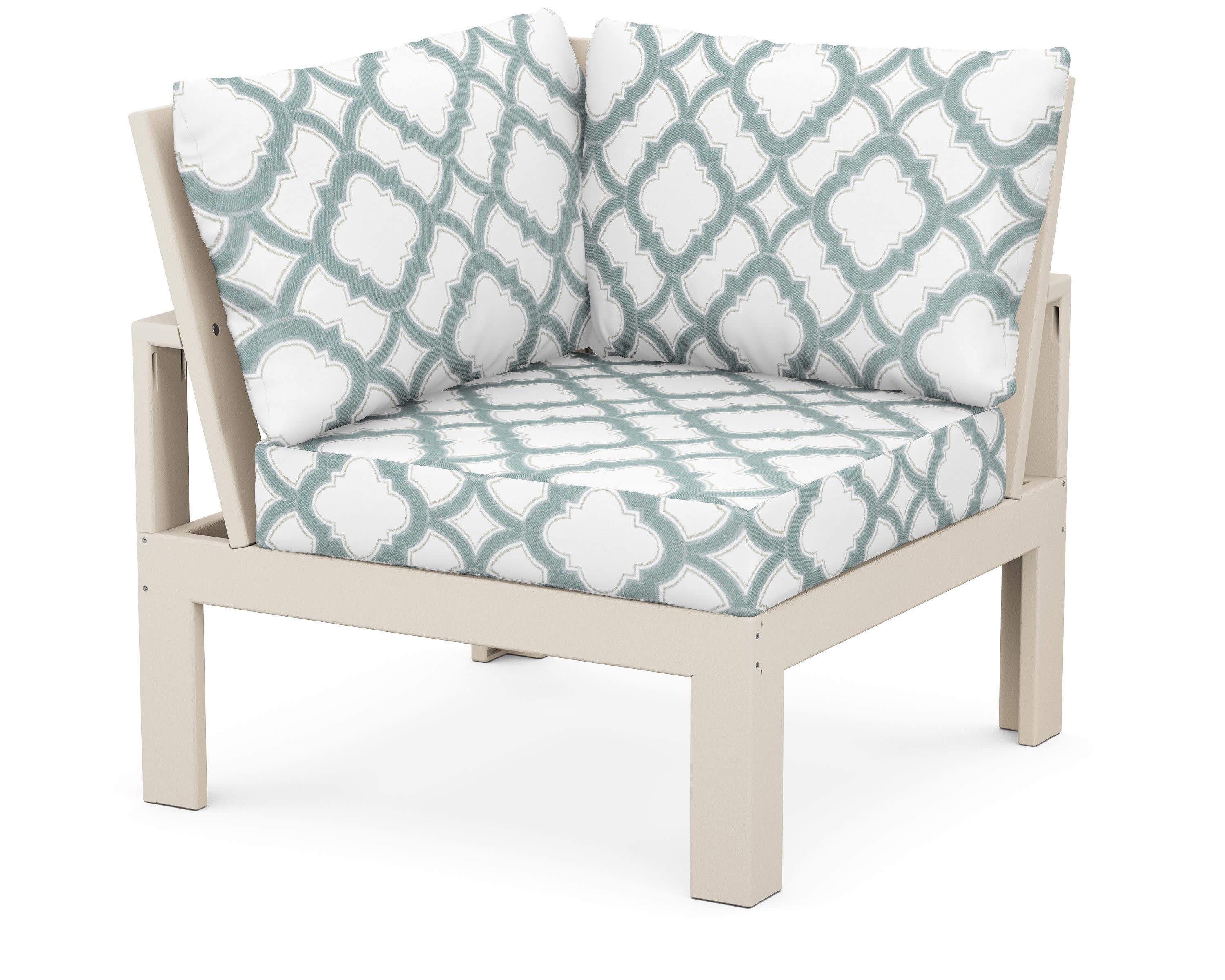 Modular Corner Chair in Sand / Trellis Glacier Spa