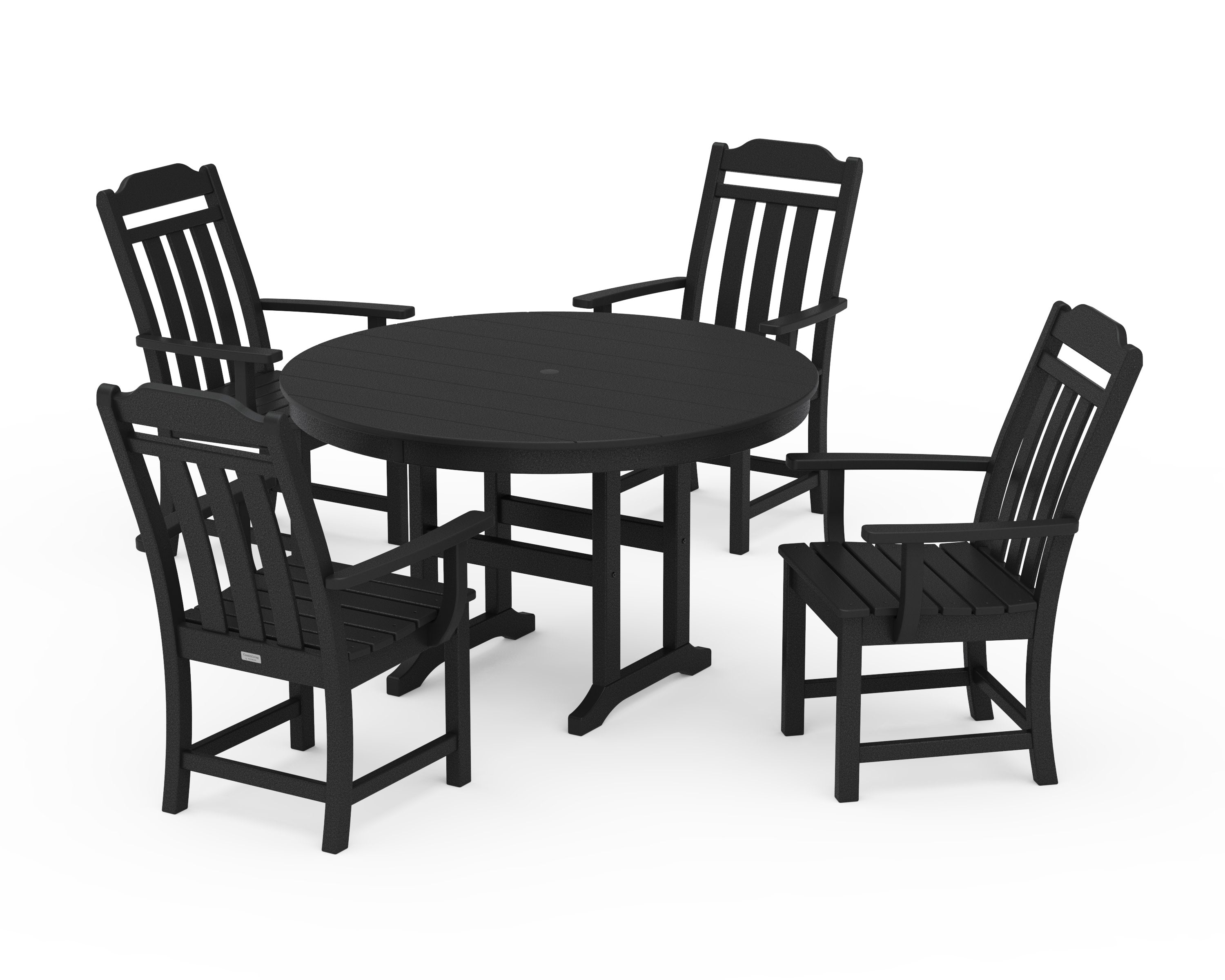 Cottage 5-Piece Round Farmhouse Dining Set in Black