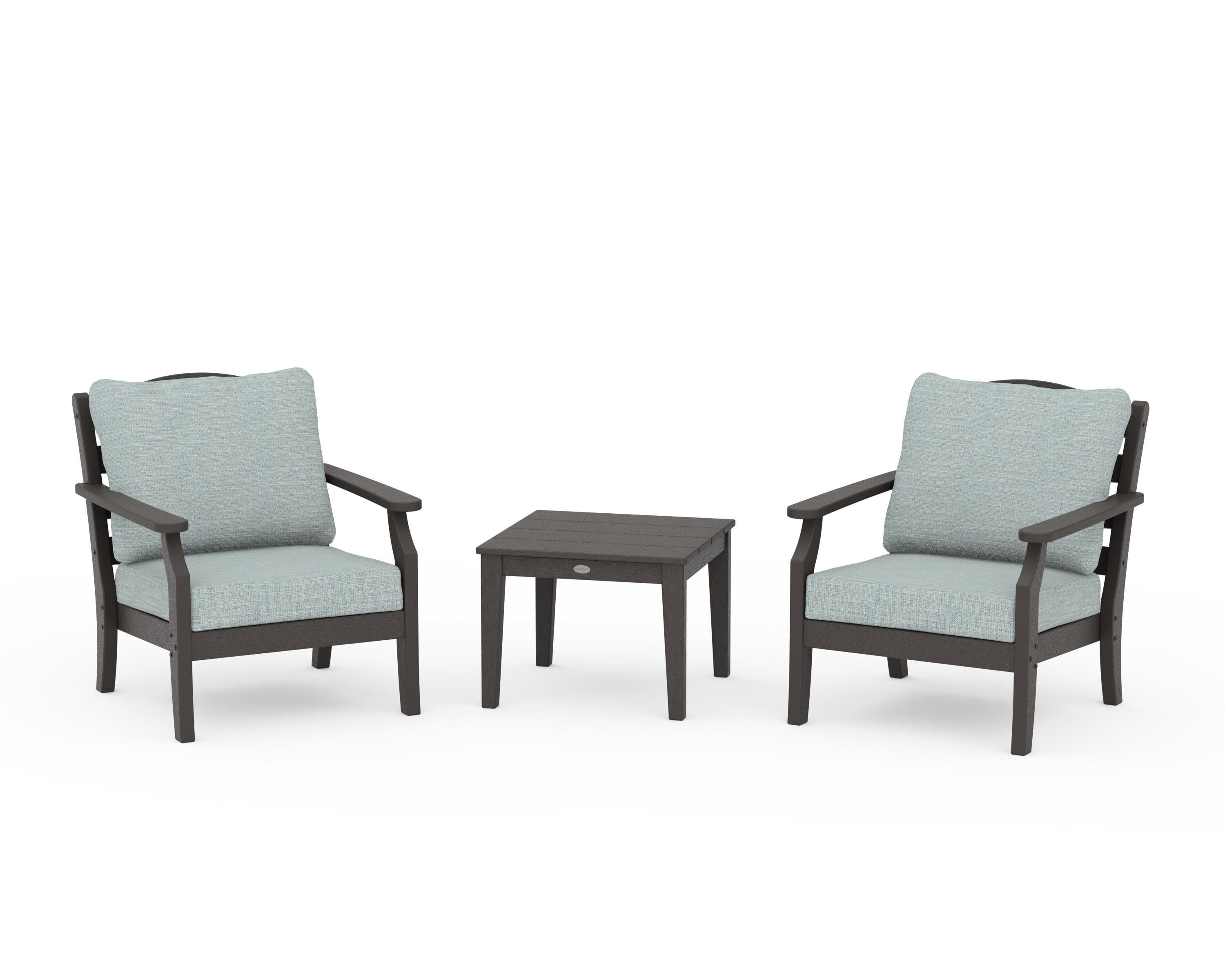 Savannah 3-Piece Deep Seating Set in Vintage Coffee / Soothe Mist