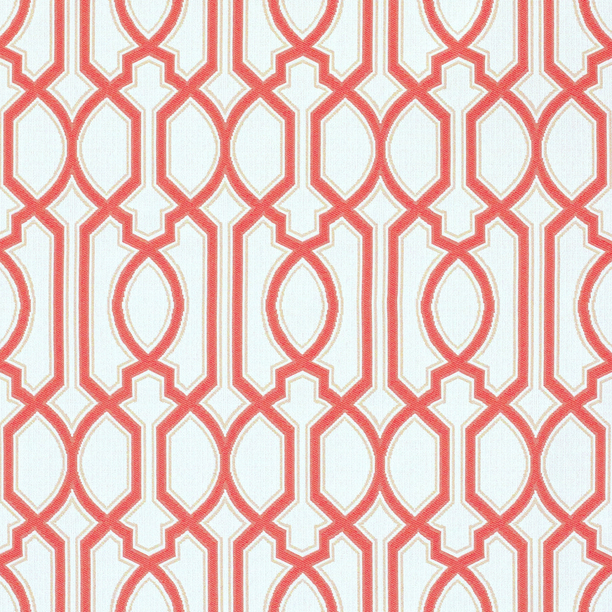 Chelsey Trellis Coral Performance Fabric Sample