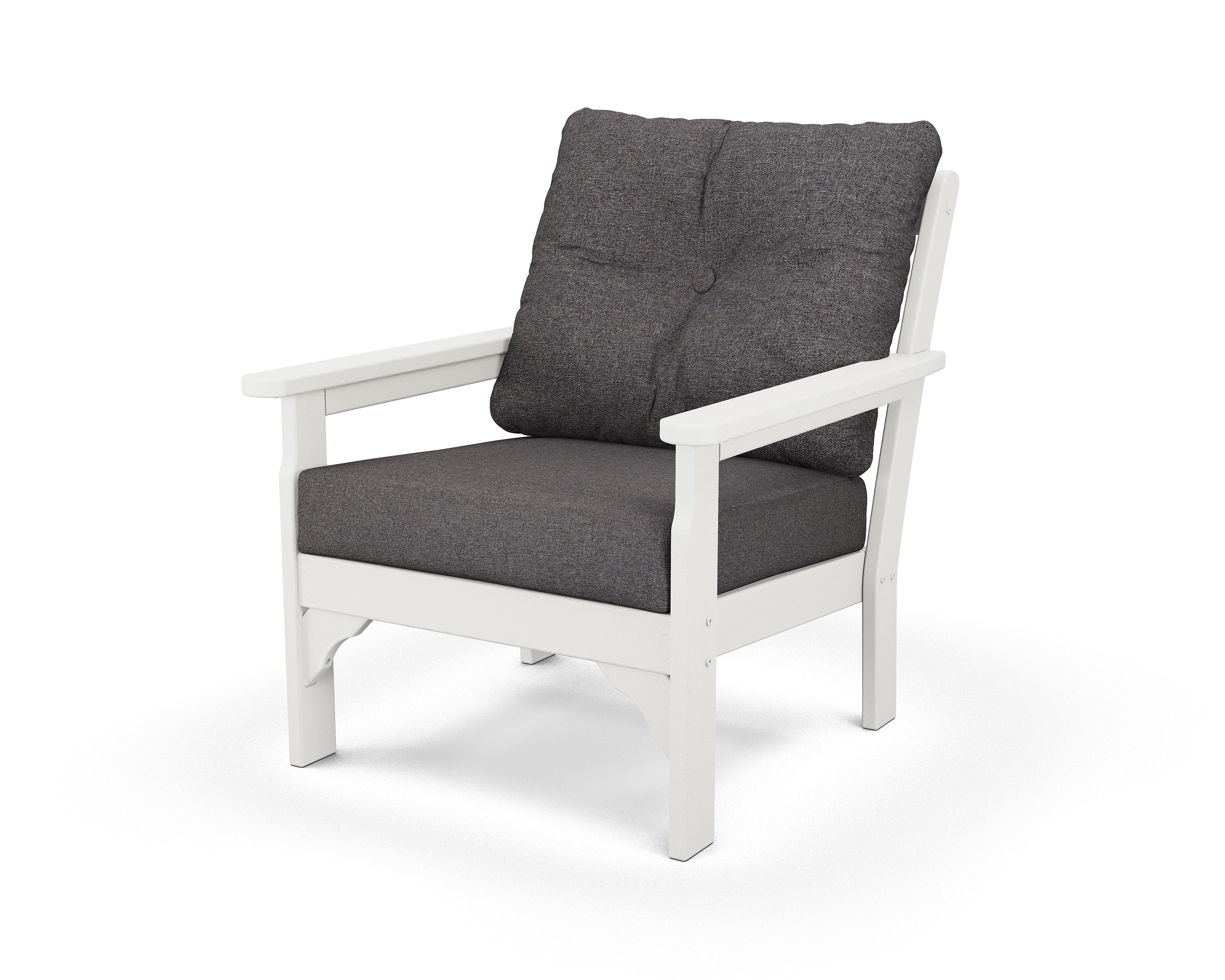 Vineyard Deep Seating Chair in Vintage White / Ash Charcoal