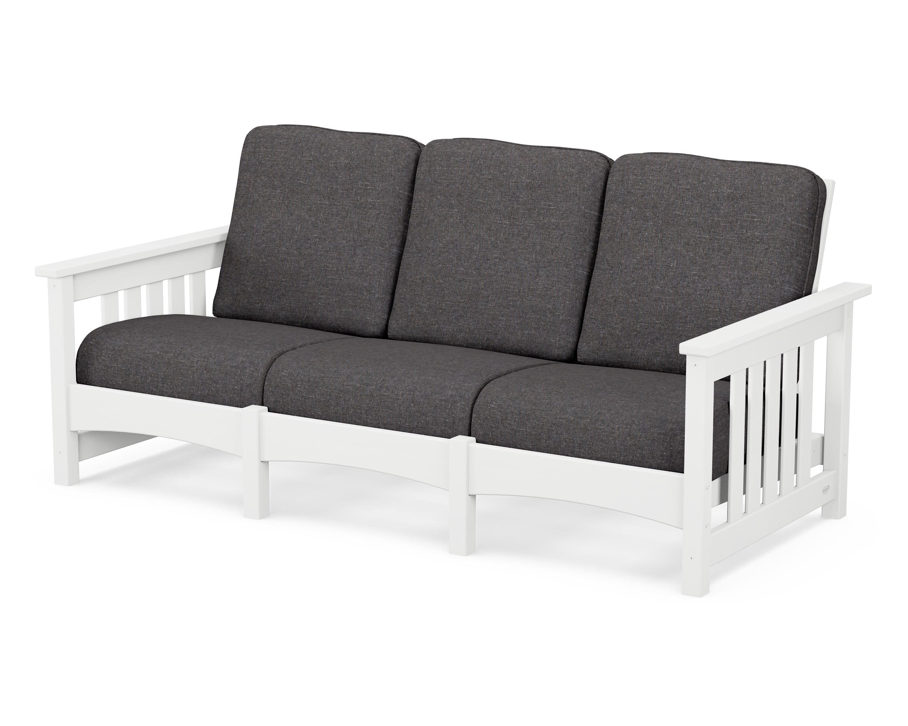 Club Mission Sofa in White / Ash Charcoal