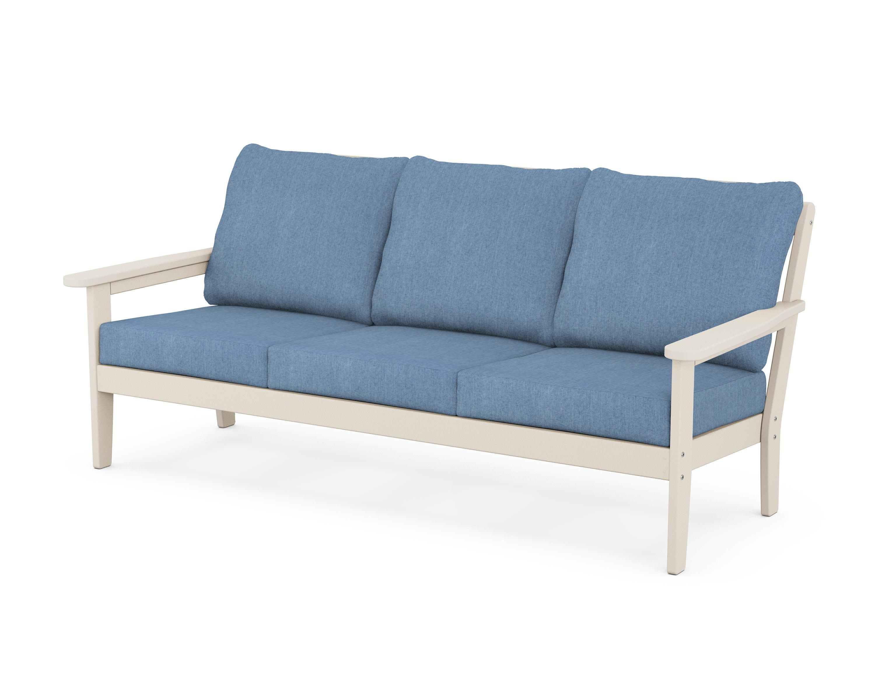 Cottage Deep Seating Sofa in Sand / Sky Blue