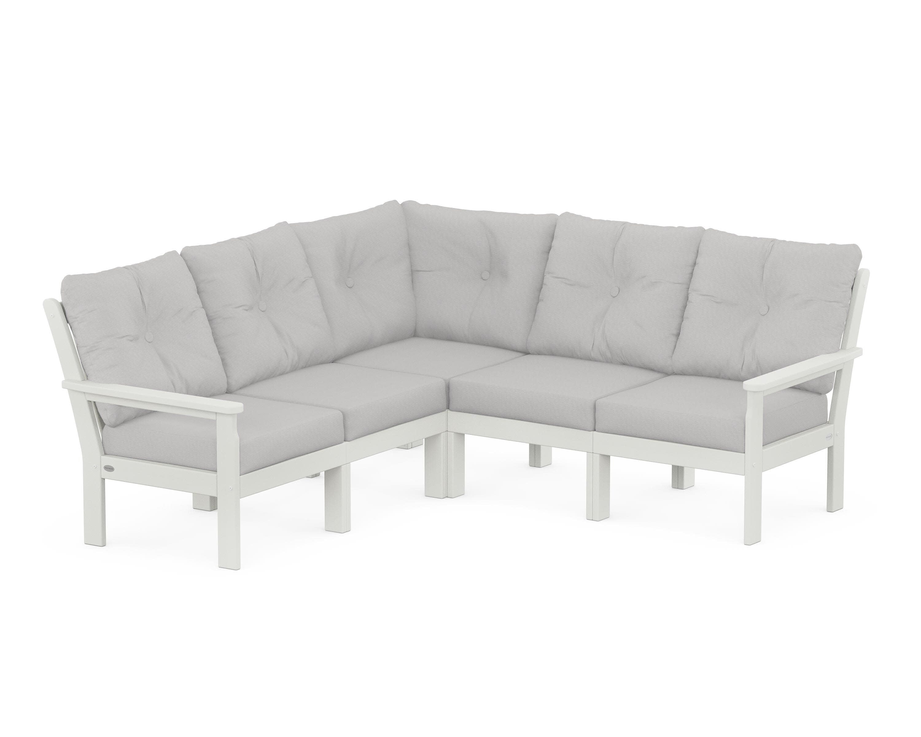 Vineyard 5-Piece Sectional in Vintage White / Diamond in the Rough