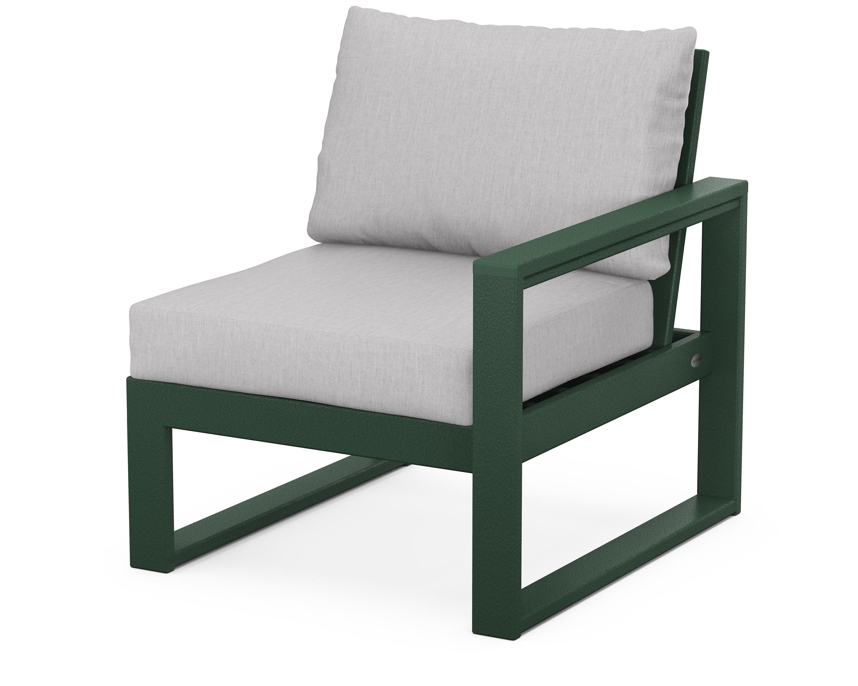 EDGE Modular Right Arm Chair in Green / Granite