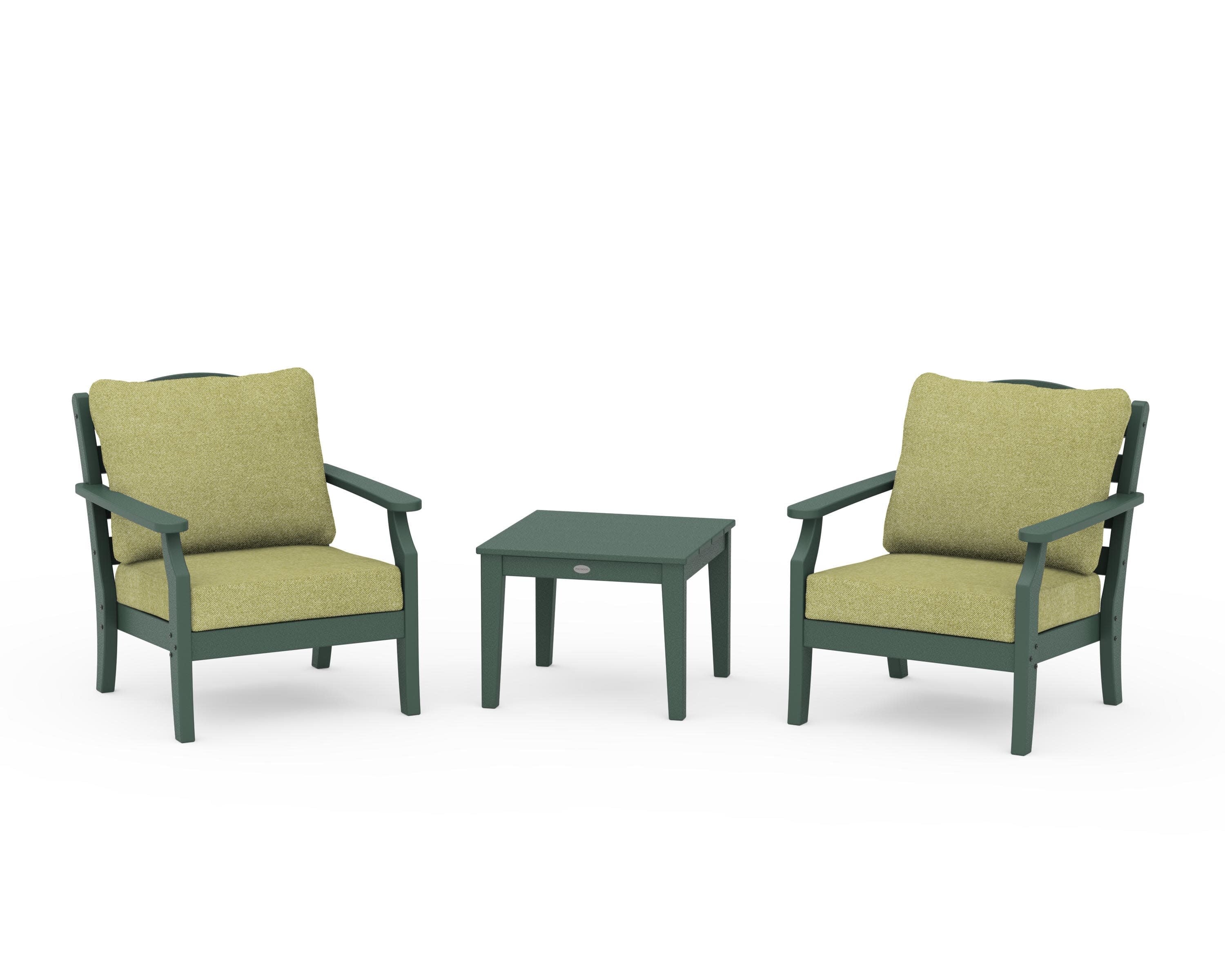 Savannah 3-Piece Deep Seating Set in Green / Chartreuse Boucle