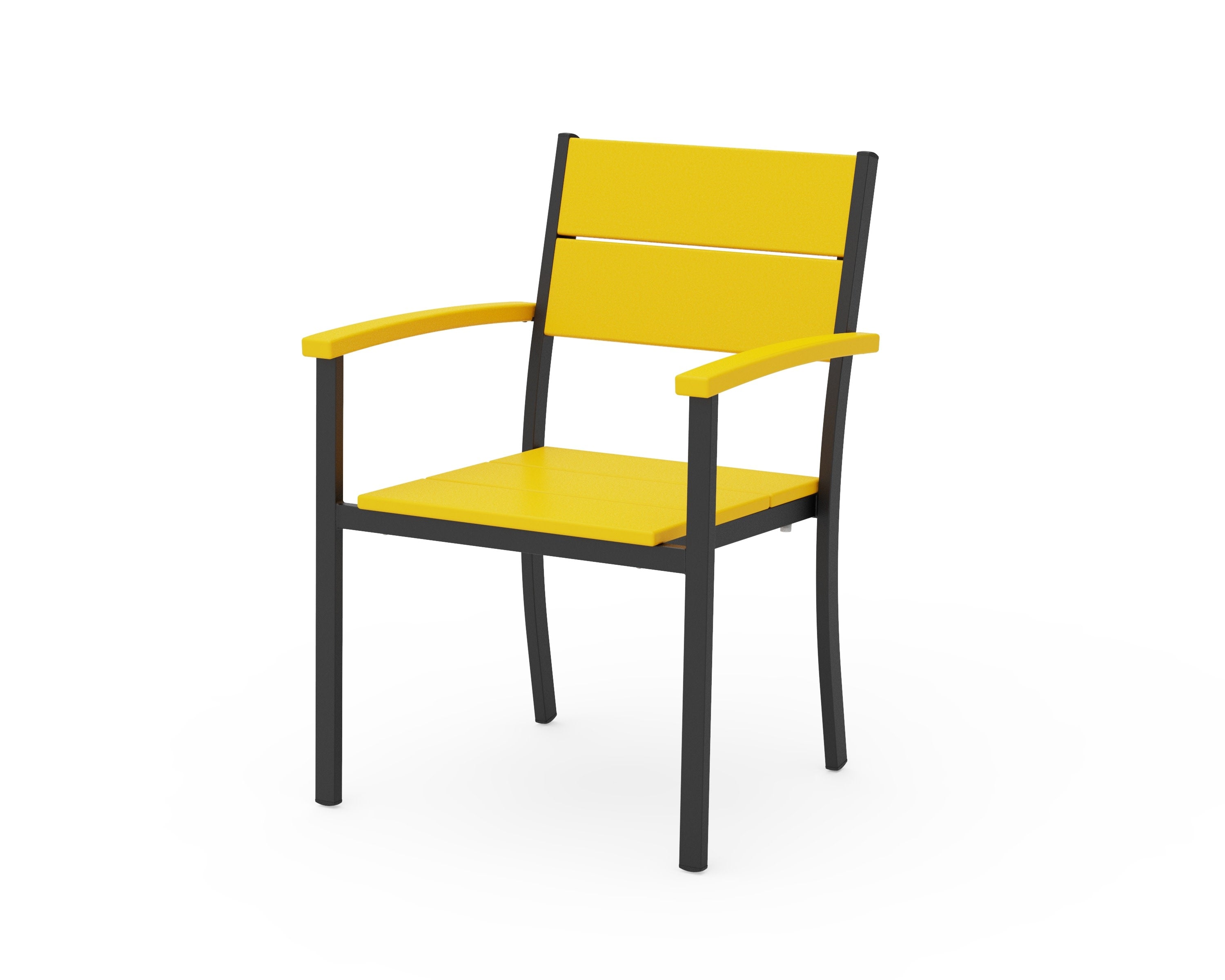 Main Street Stacking Dining Arm Chair in Black / Lemon