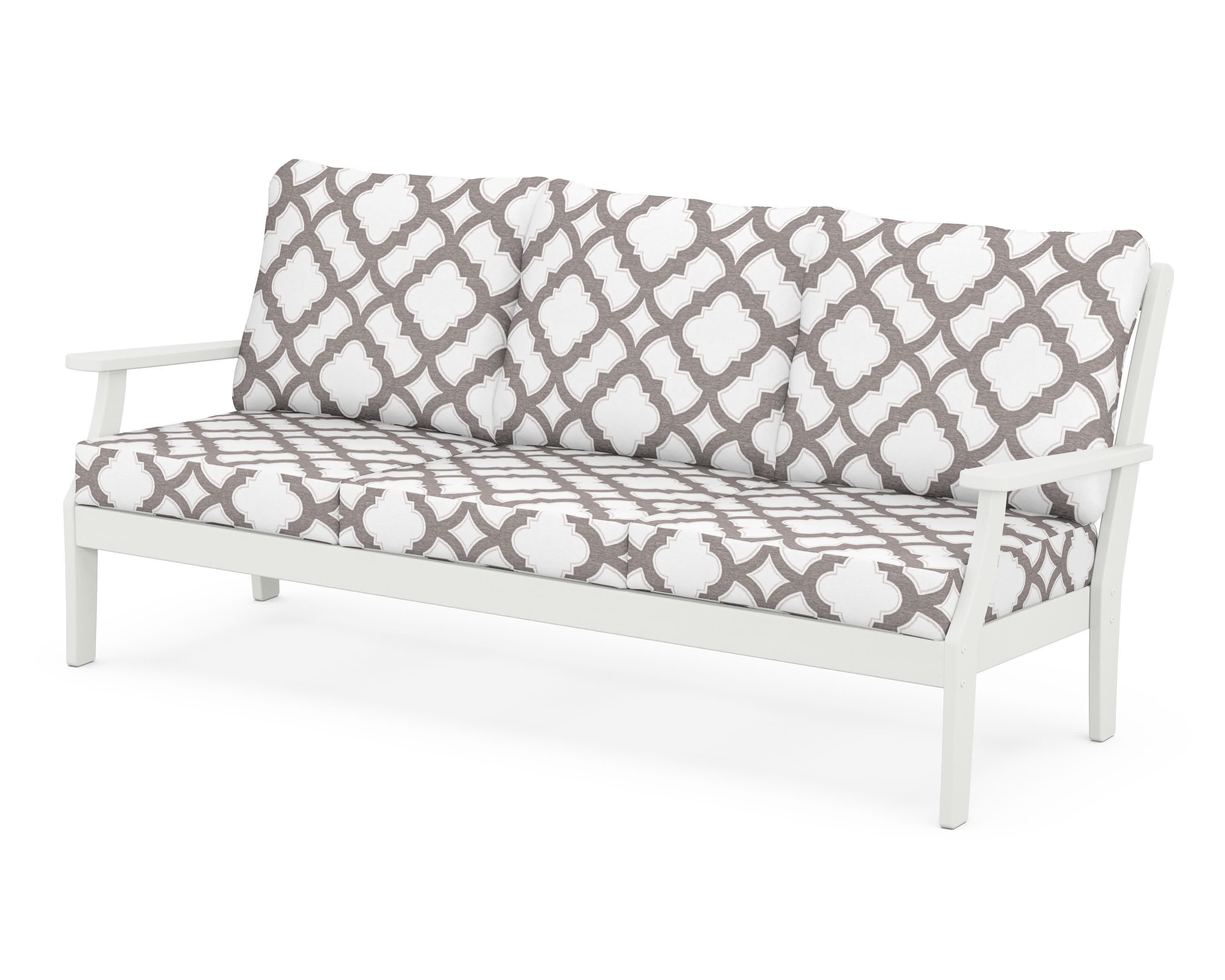 Braxton Deep Seating Sofa in Vintage White / Trellis Grey Mist