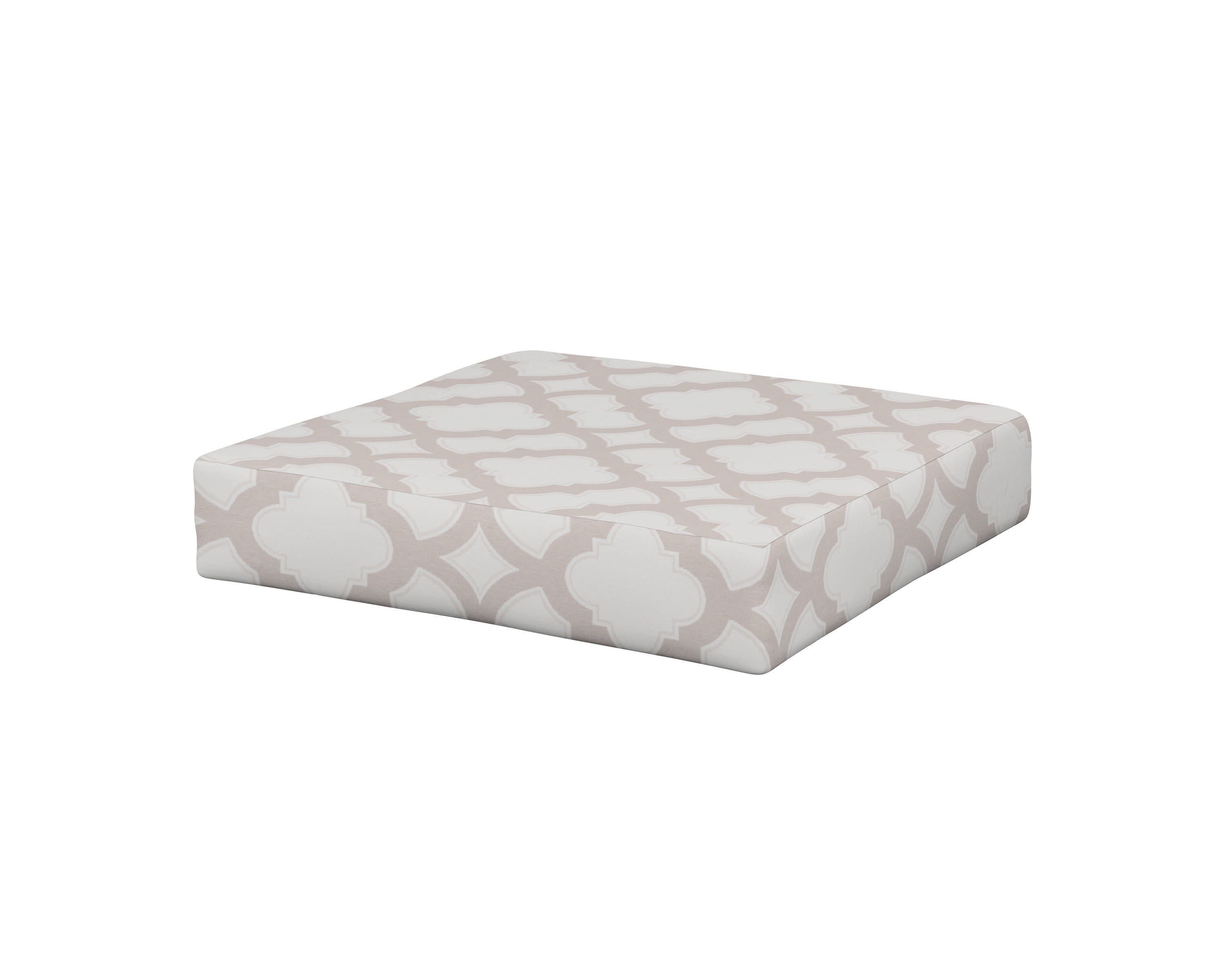 Vineyard Ottoman Cushion in Trellis Dune Burlap