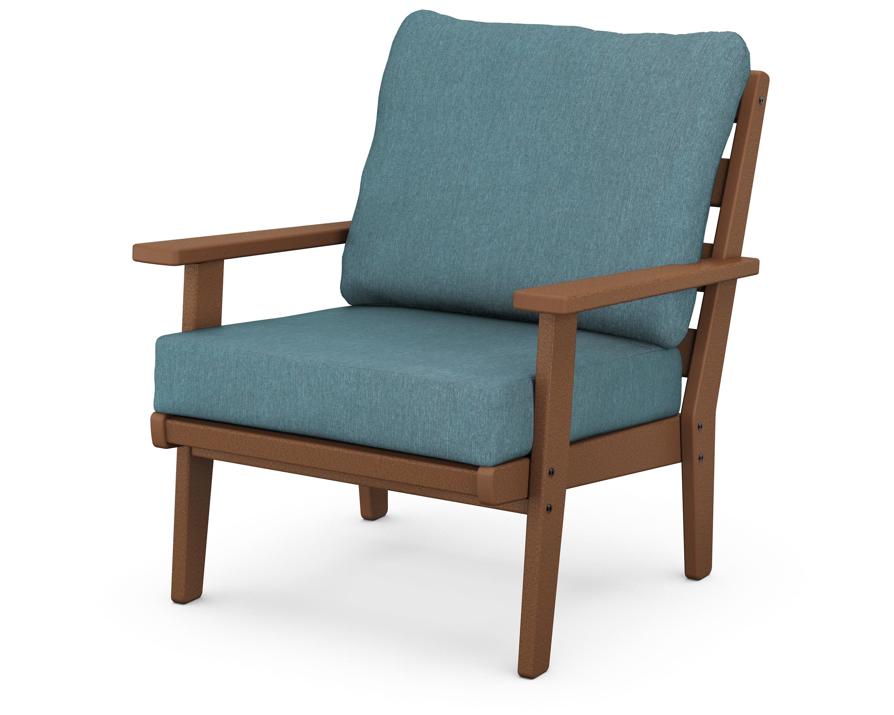 Grant Park Deep Seating Chair in Teak / Ocean Teal