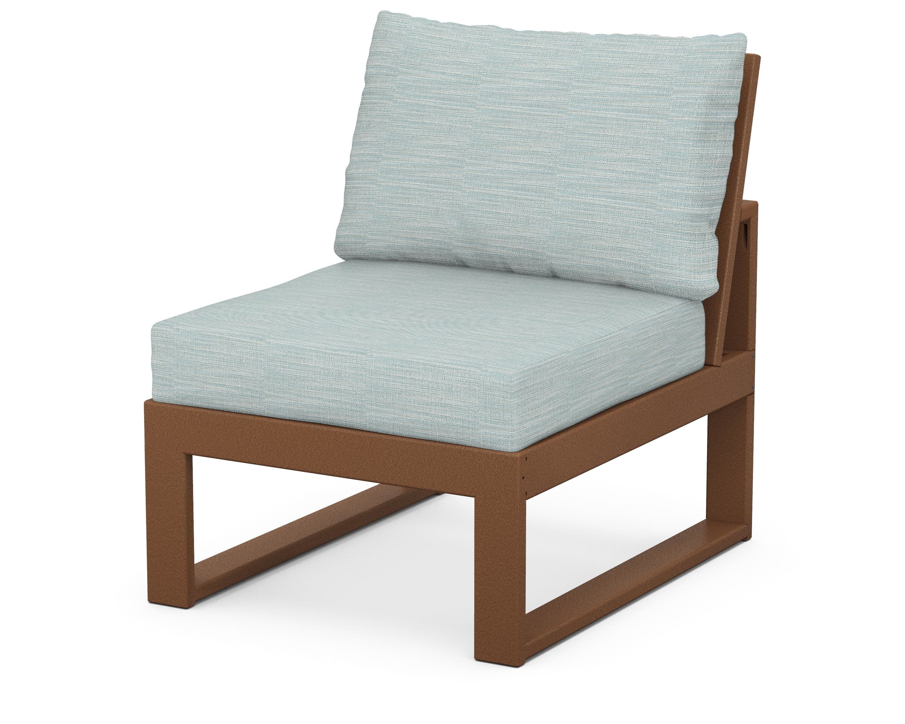 Modular Armless Chair in Teak / Soothe Mist