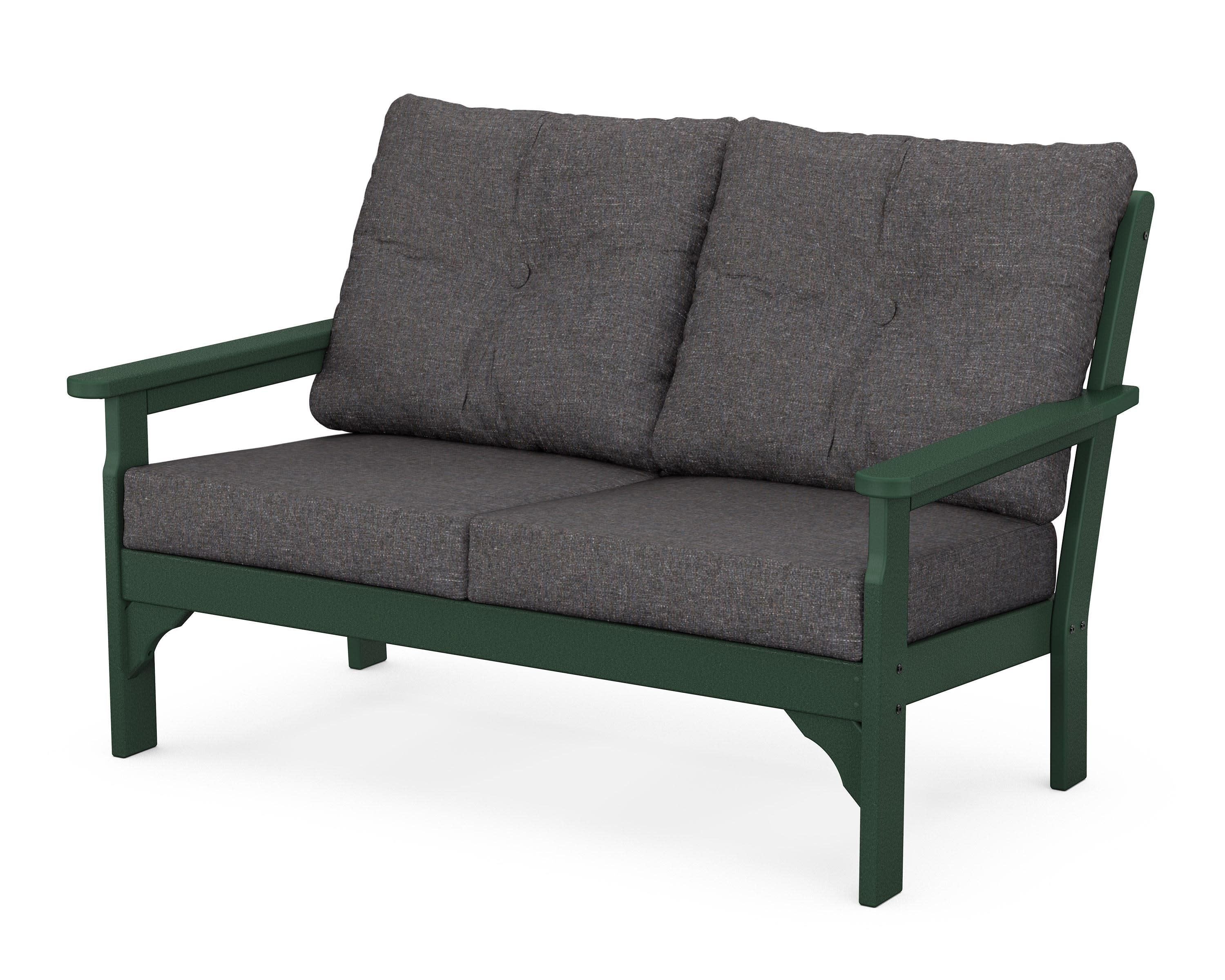 Vineyard Deep Seating Loveseat in Green / Ash Charcoal