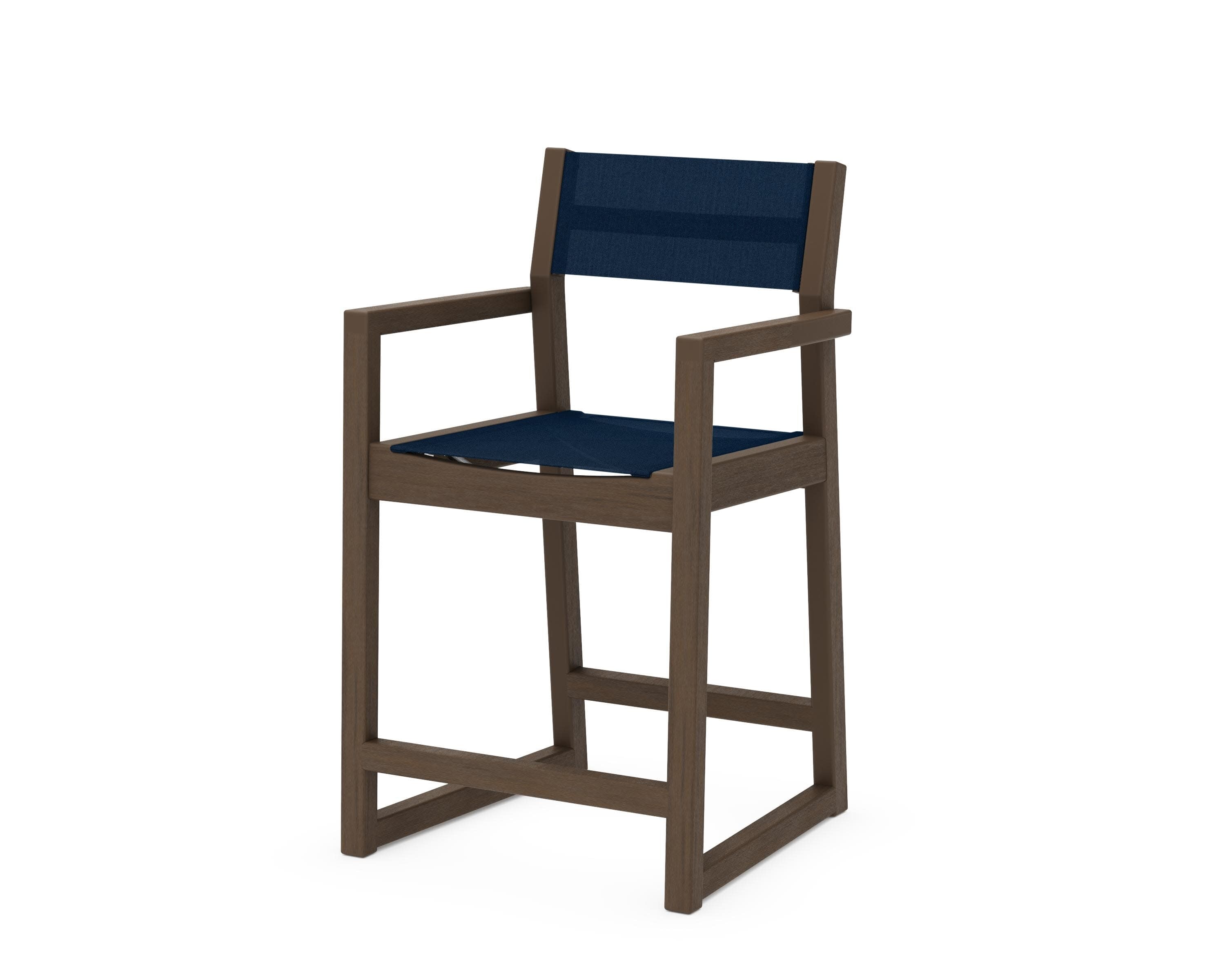 EDGE Sling Counter Arm Chair in Kona / Navy Blue Sling