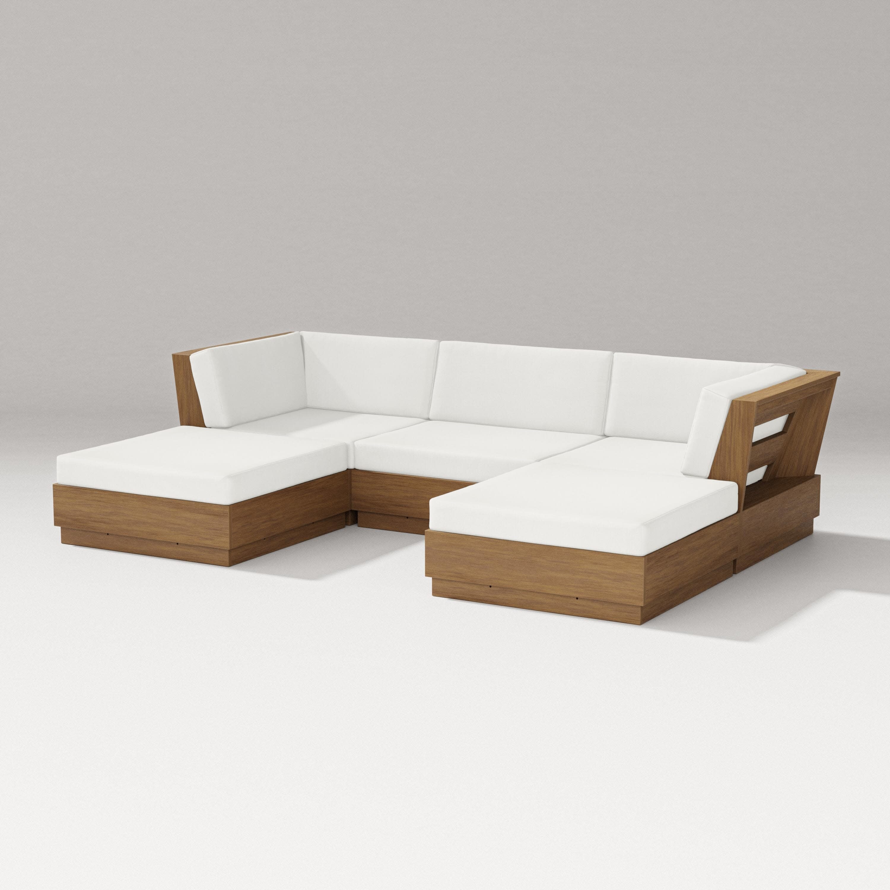 Elevate Double Chaise Sectional in Natural / Natural Linen