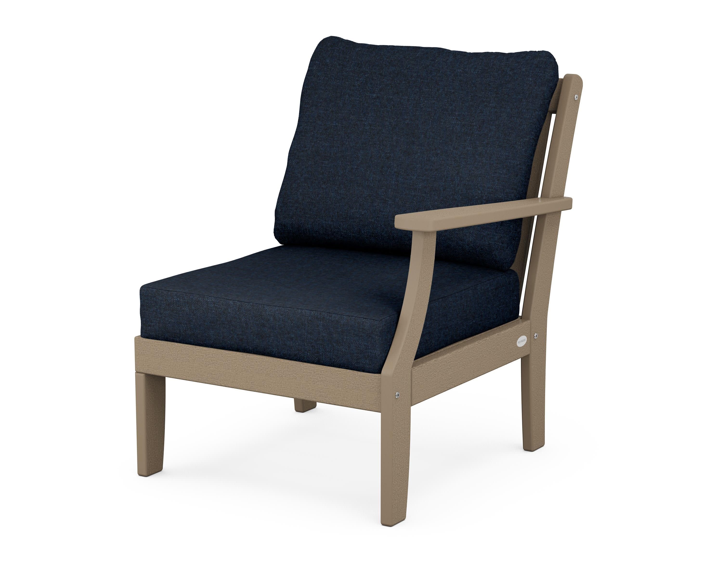 Braxton Modular Right Arm Chair in Vintage Sahara / Marine Indigo