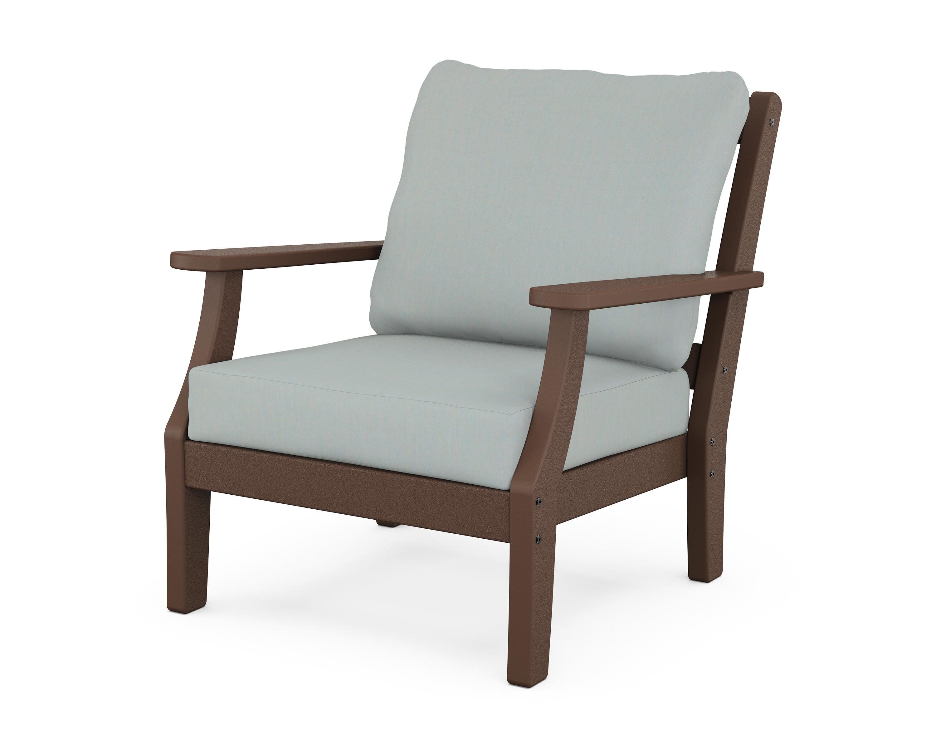 Chinoiserie Deep Seating Chair in Mahogany / Spa