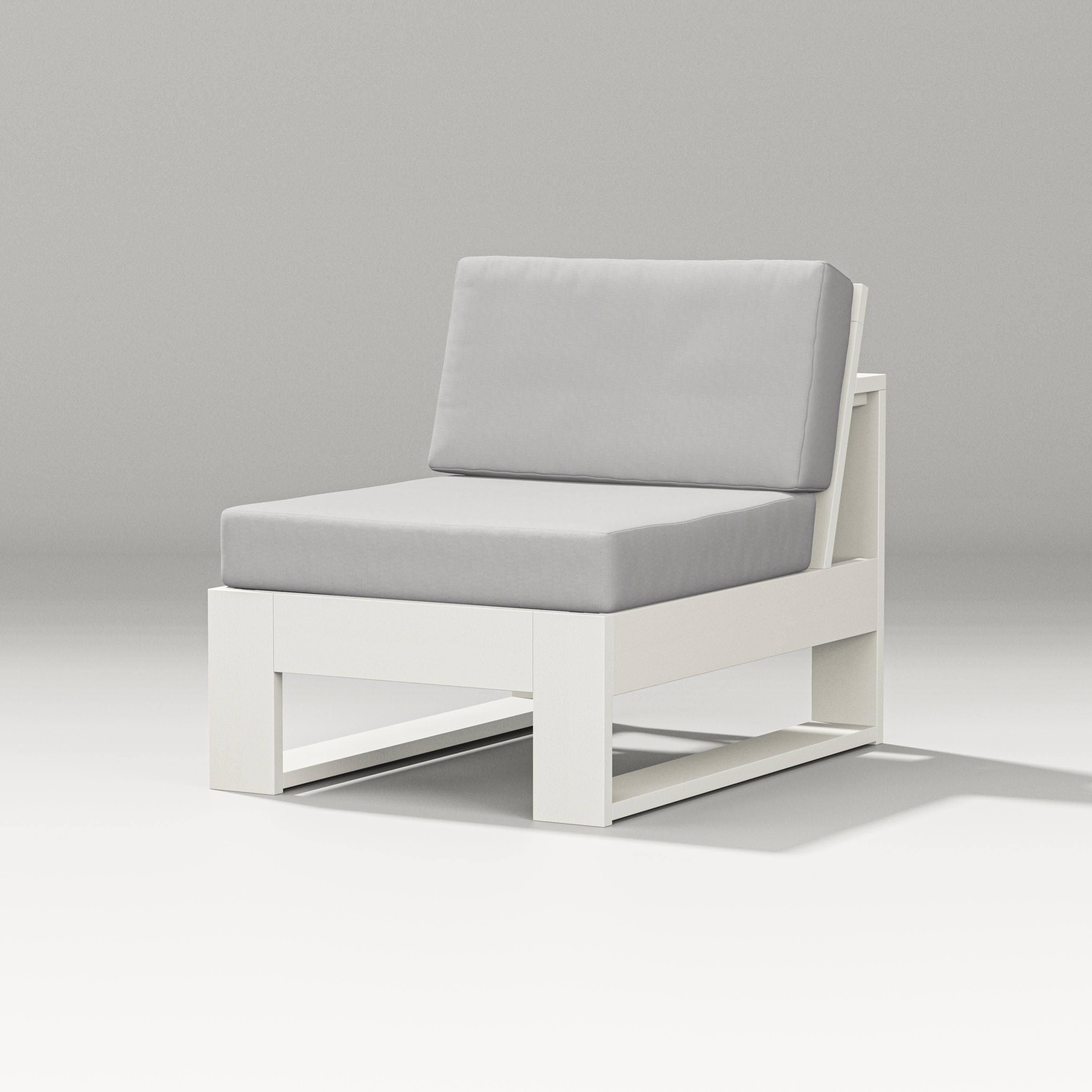Latitude Modular Armless Chair in Vintage White / Diamond in the Rough