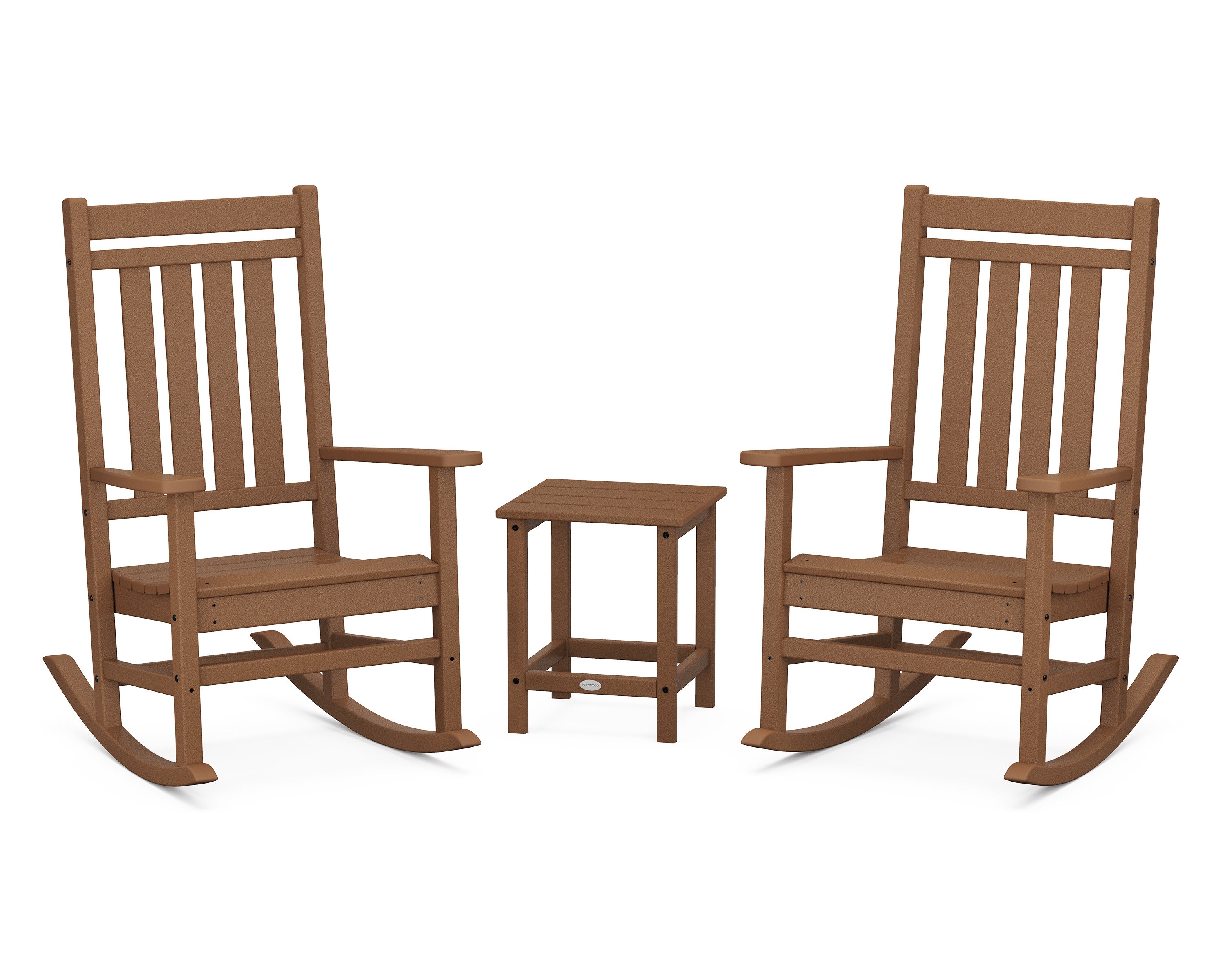 Estate 3-Piece Rocking Chair Set with Long Island 18" Side Table in Teak