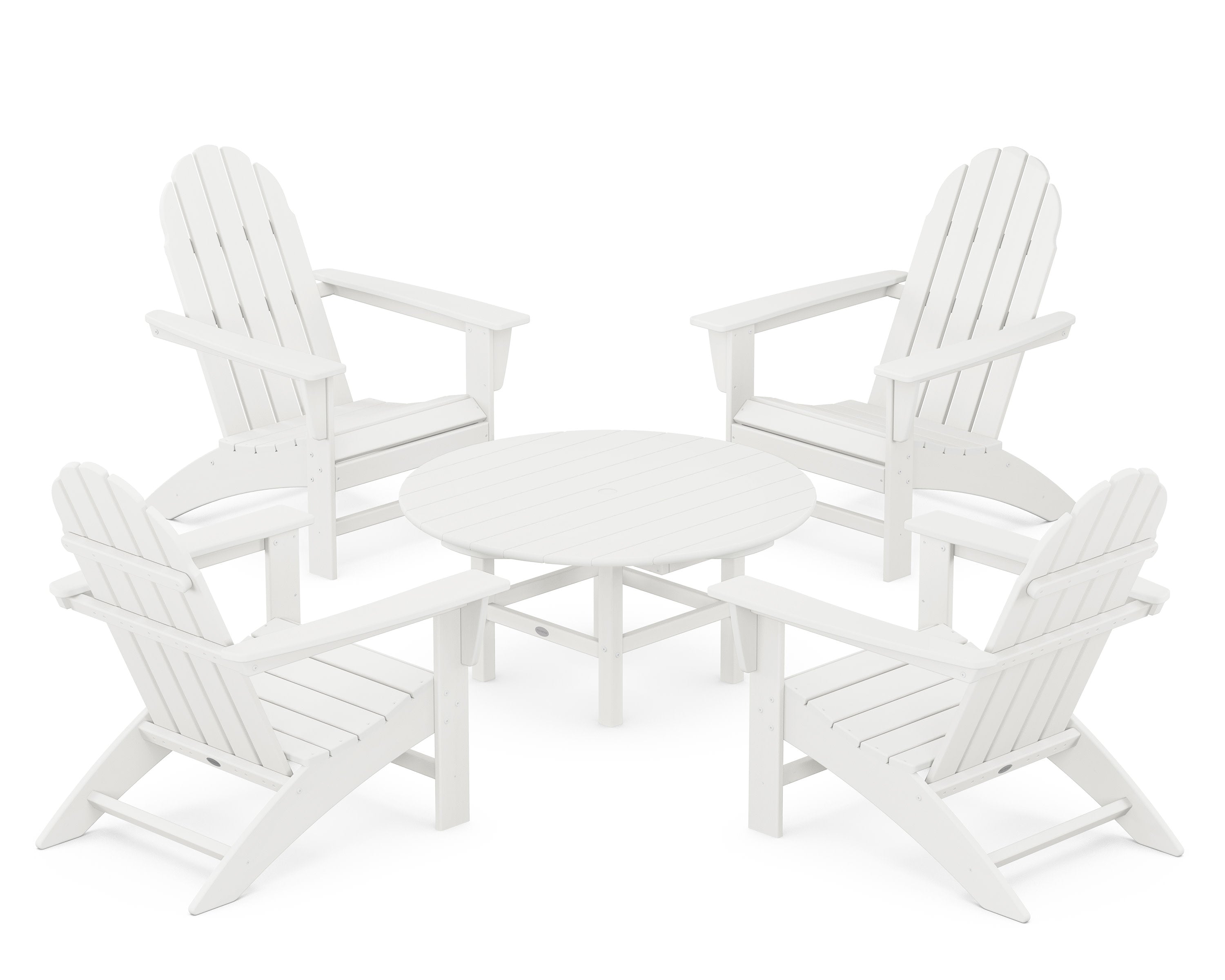 Vineyard 5-Piece Adirondack Chair Conversation Set in Vintage White