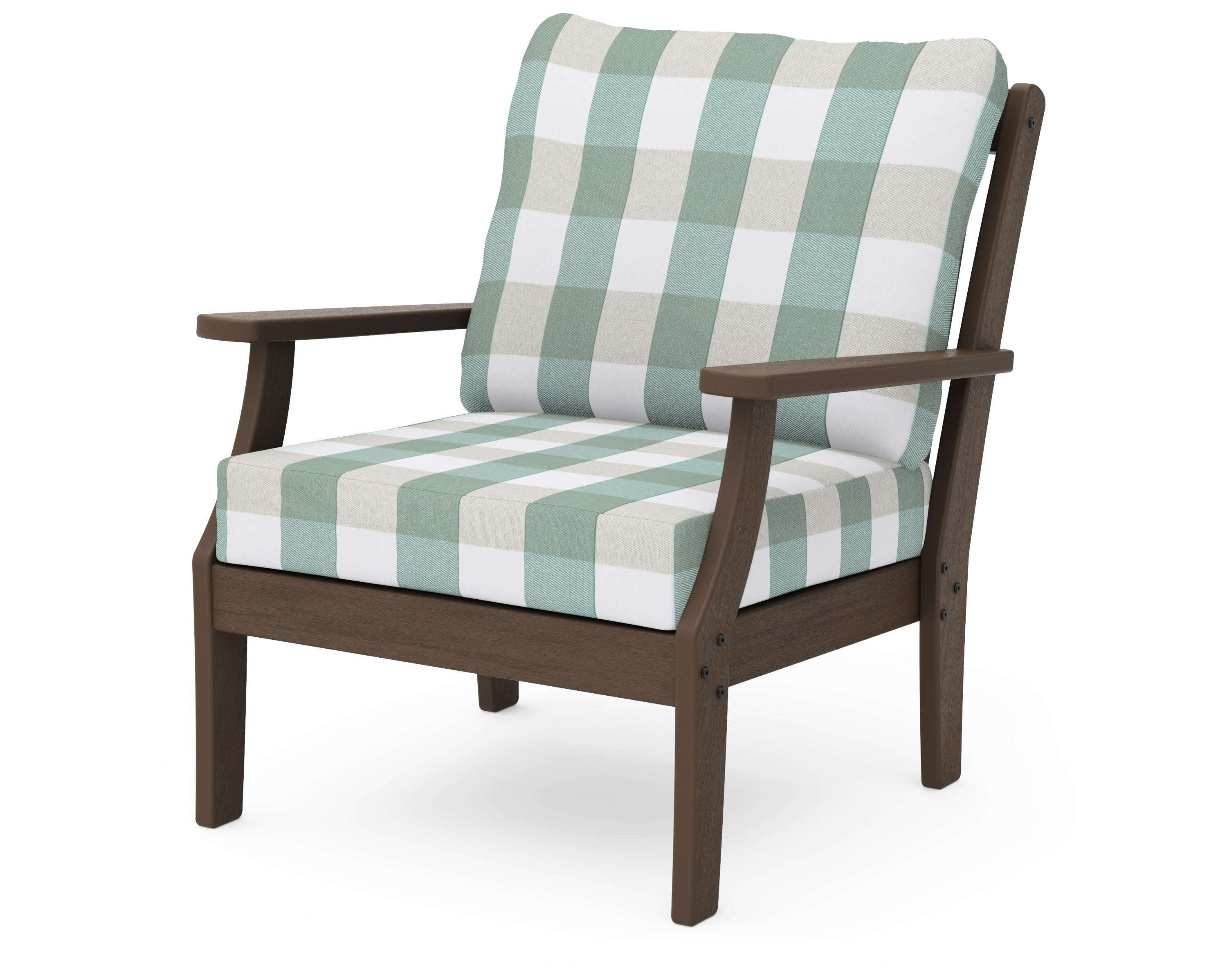 Braxton Deep Seating Chair in Kona / Buffalo Plaid Glacier Spa