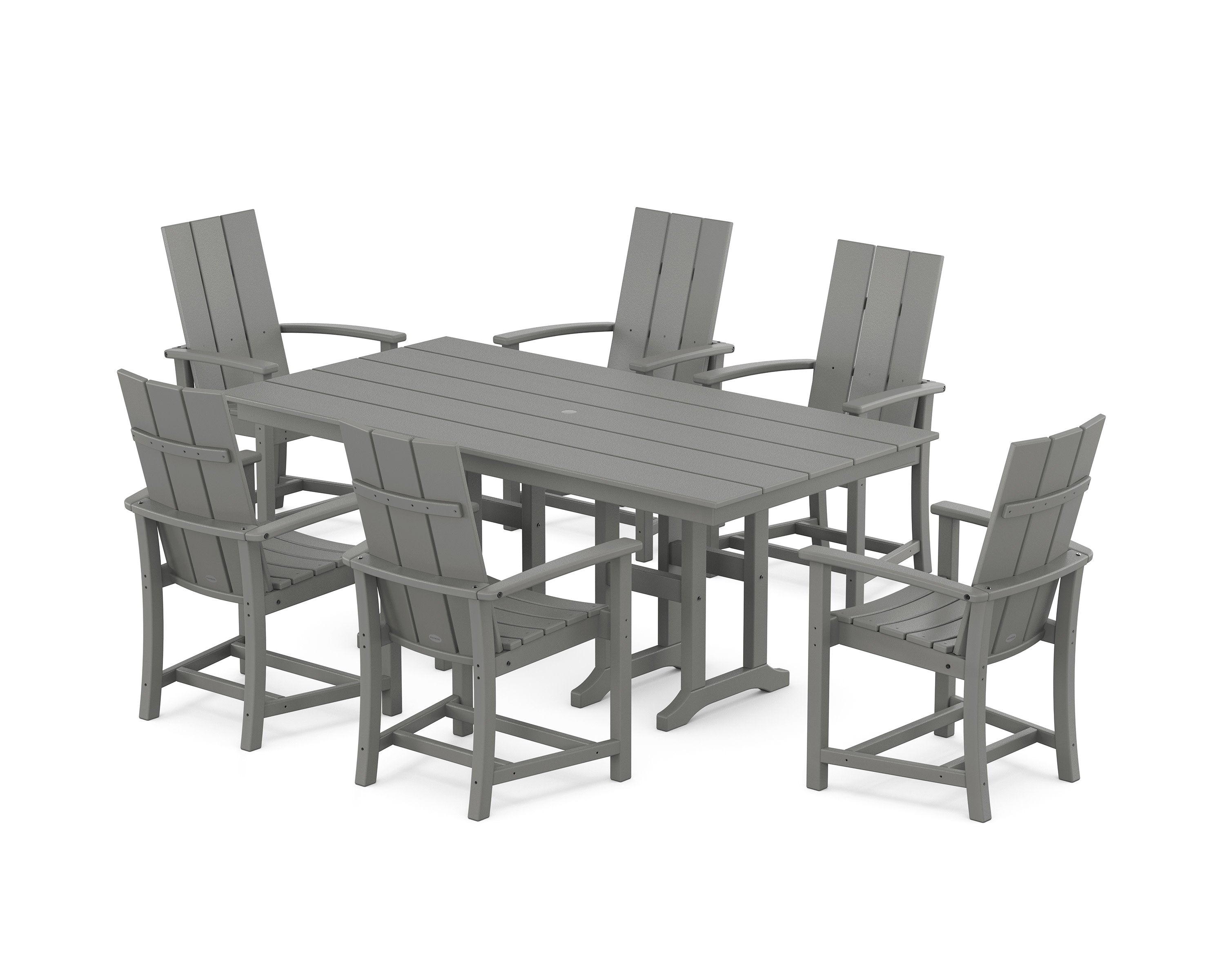 Modern Adirondack 7-Piece Farmhouse Dining Set in Slate Grey