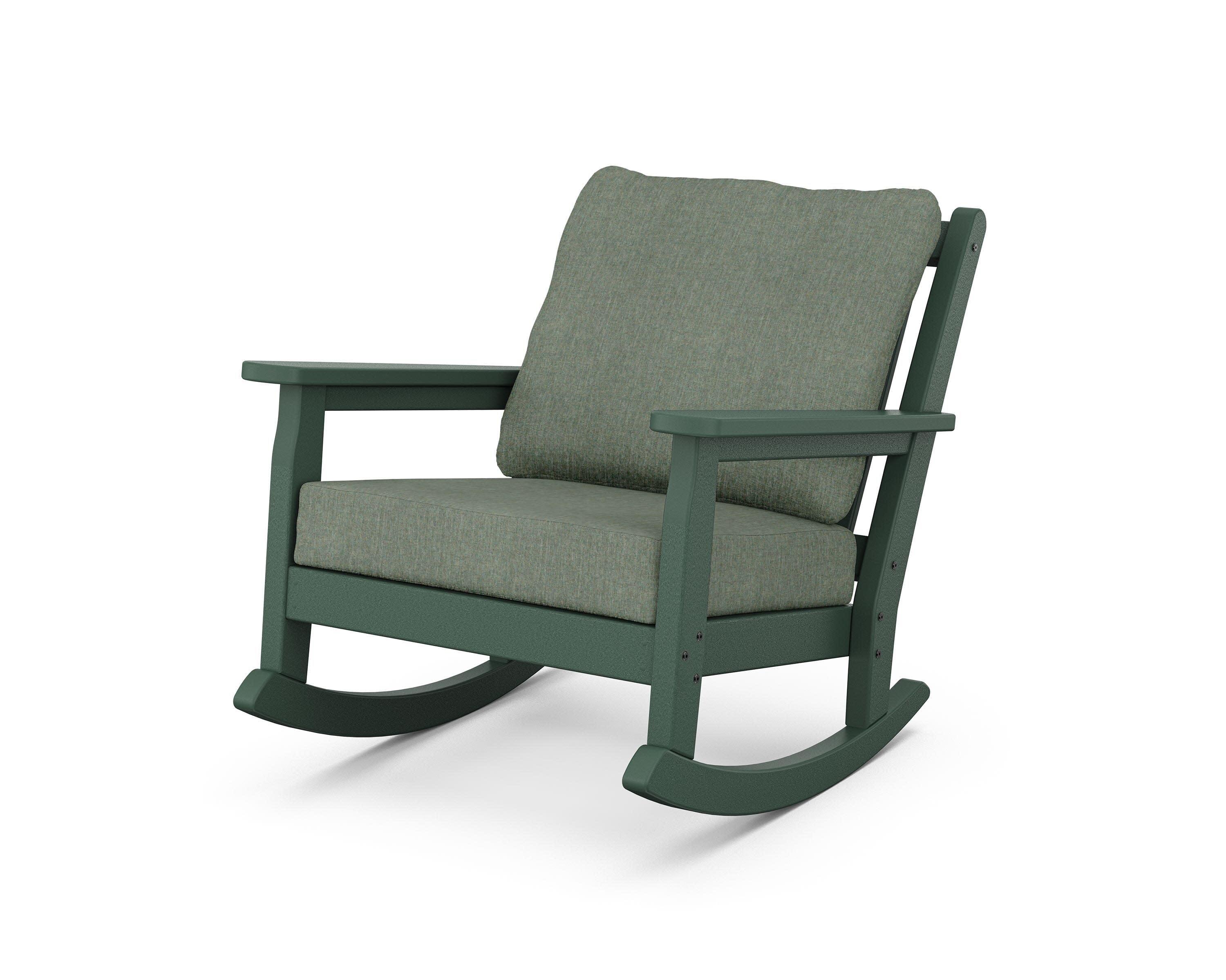 Chippendale Deep Seating Rocking Chair in Green / Cast Sage