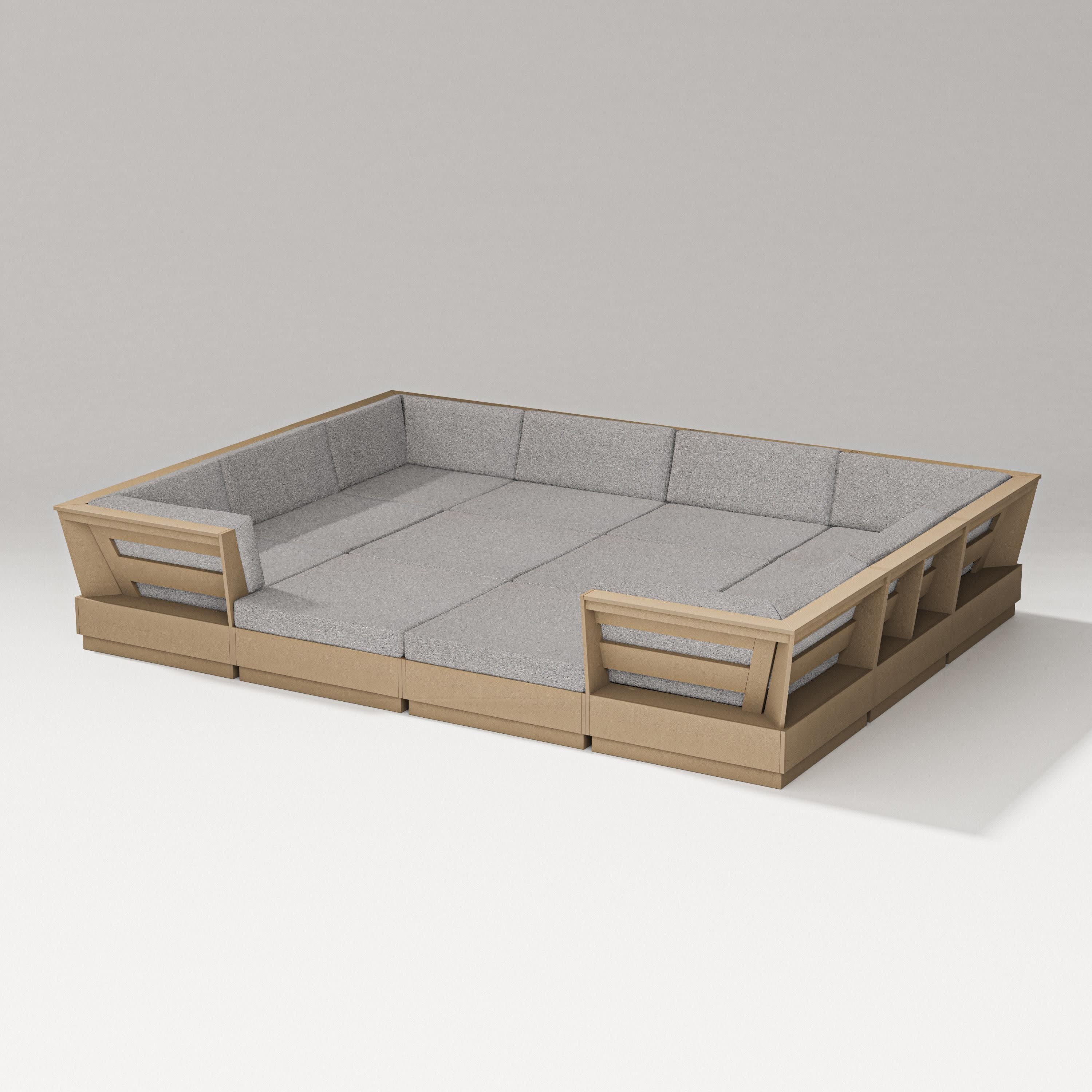Elevate 12-Piece Pit Sectional in Vintage Sahara / Grey Mist