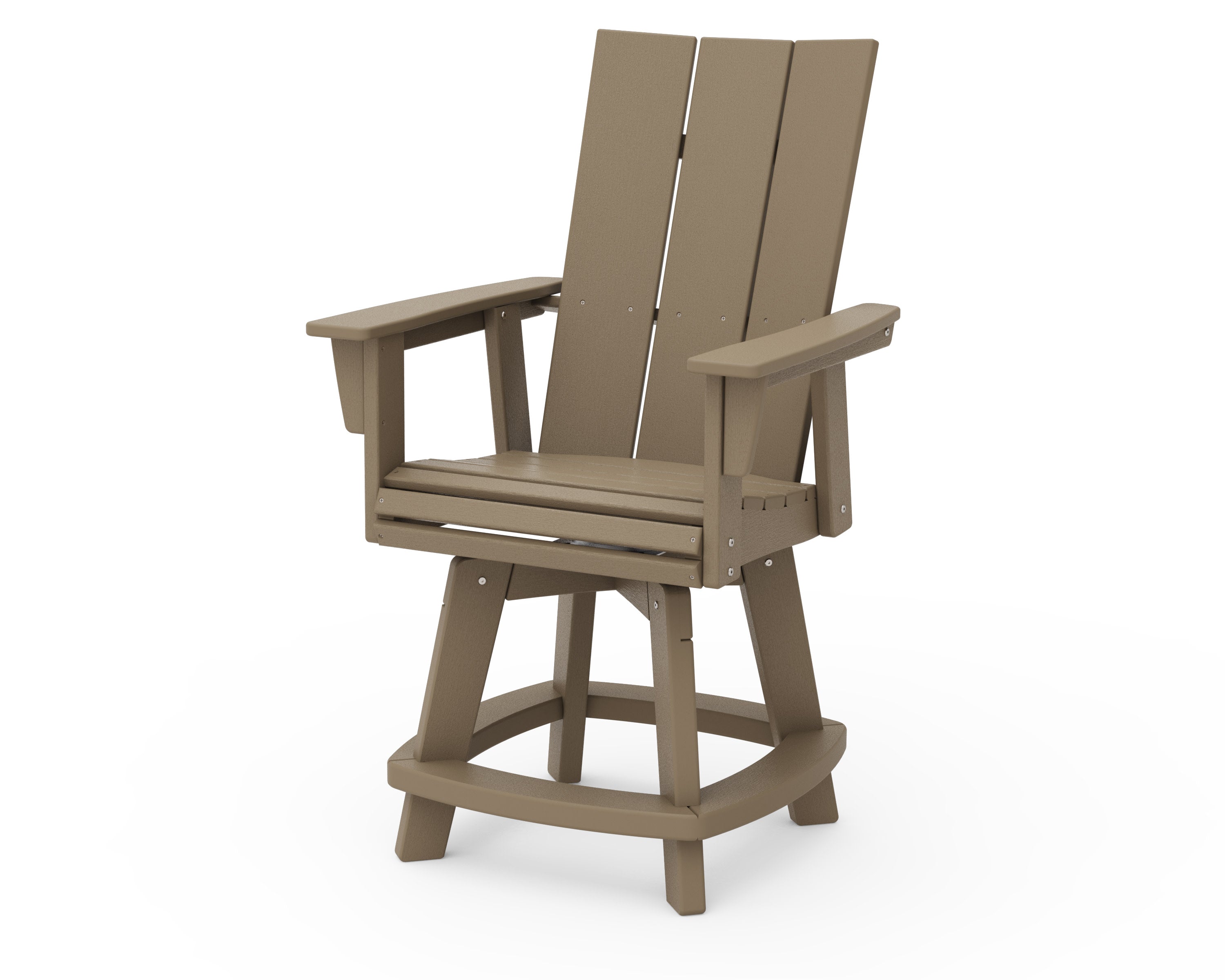Modern Curveback Adirondack Swivel Counter Chair in Vintage Sahara