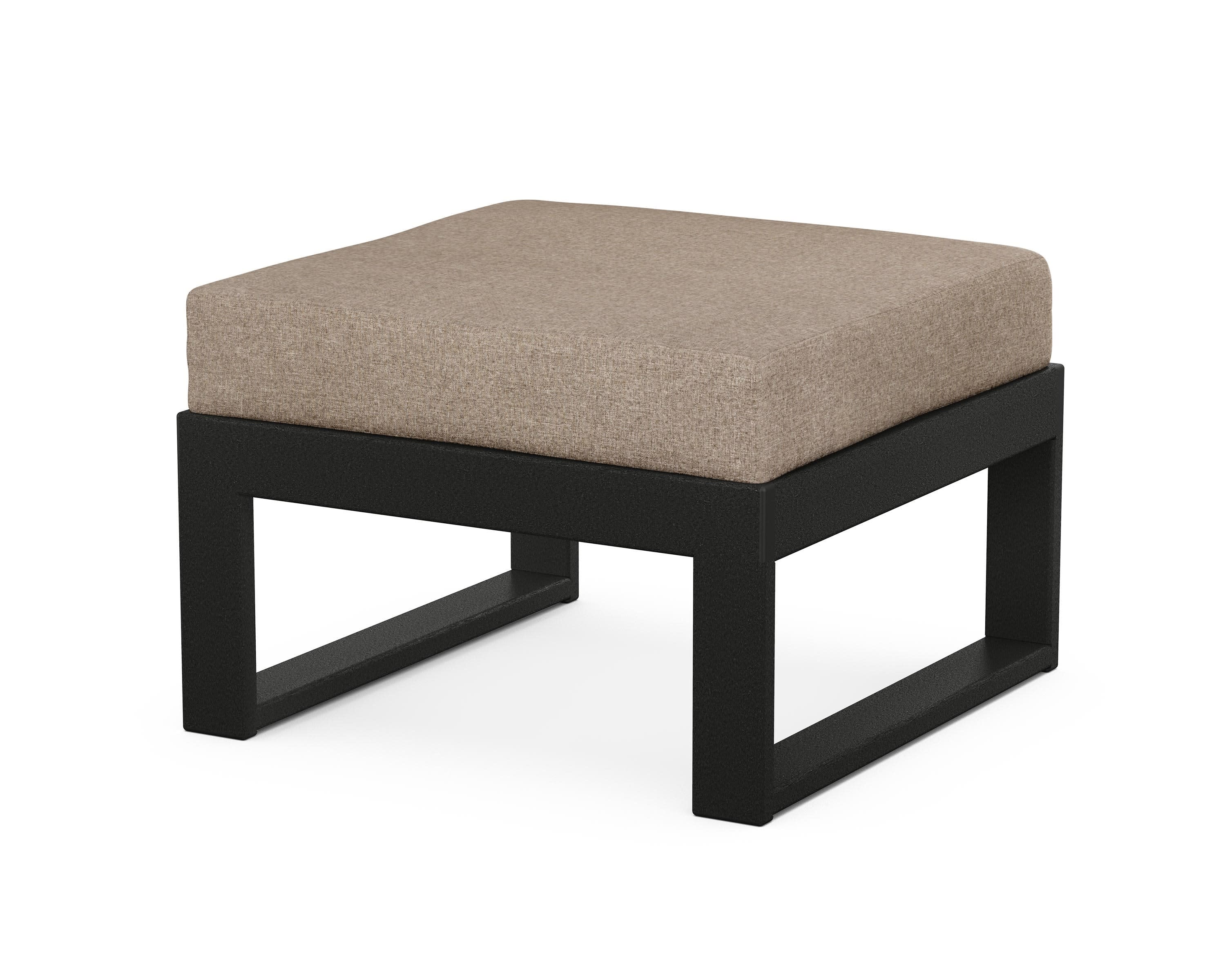 Modular Ottoman - Modern in Black / Spiced Burlap