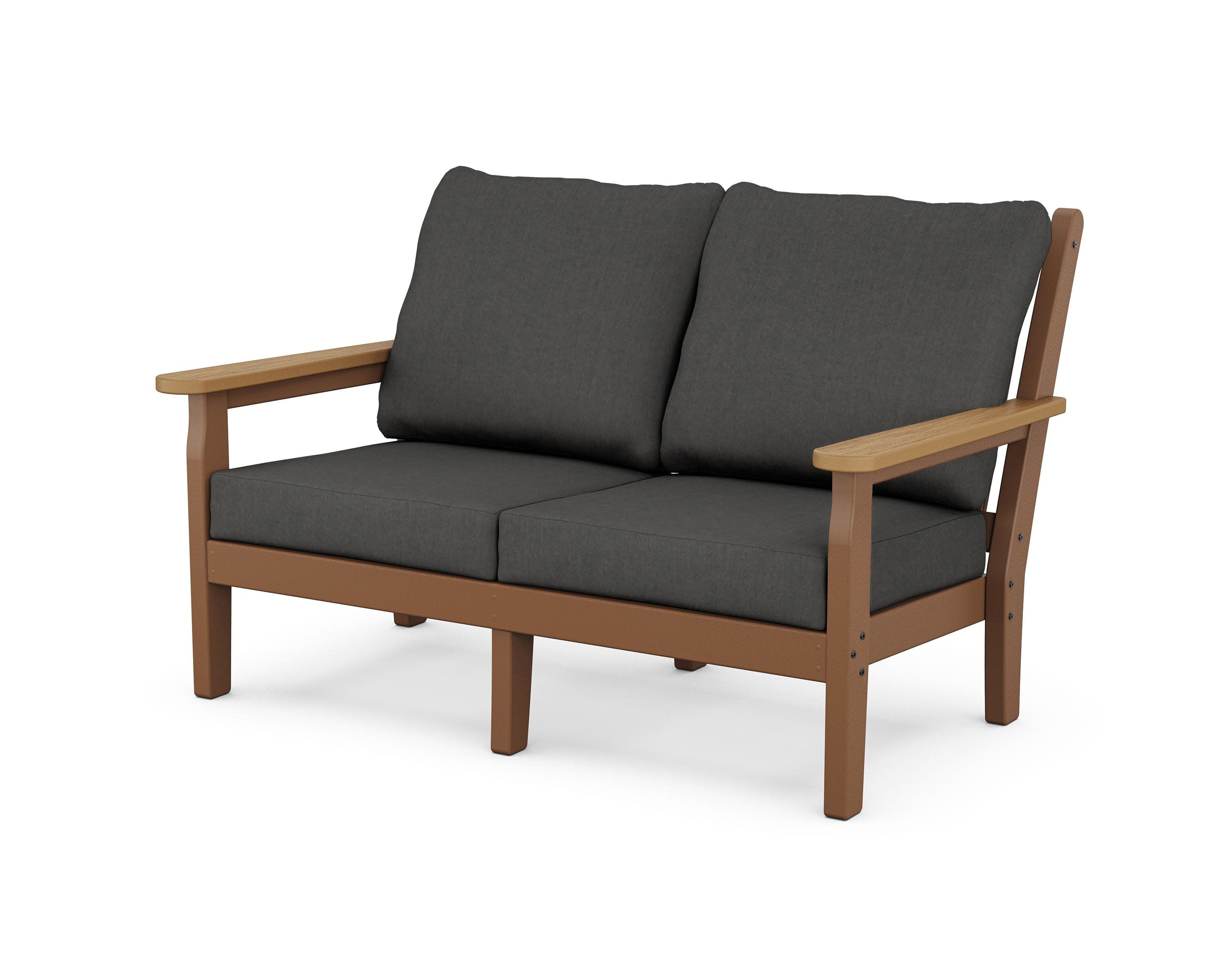 Chippendale Deep Seating Loveseat in Teak / Natural / Spectrum Carbon