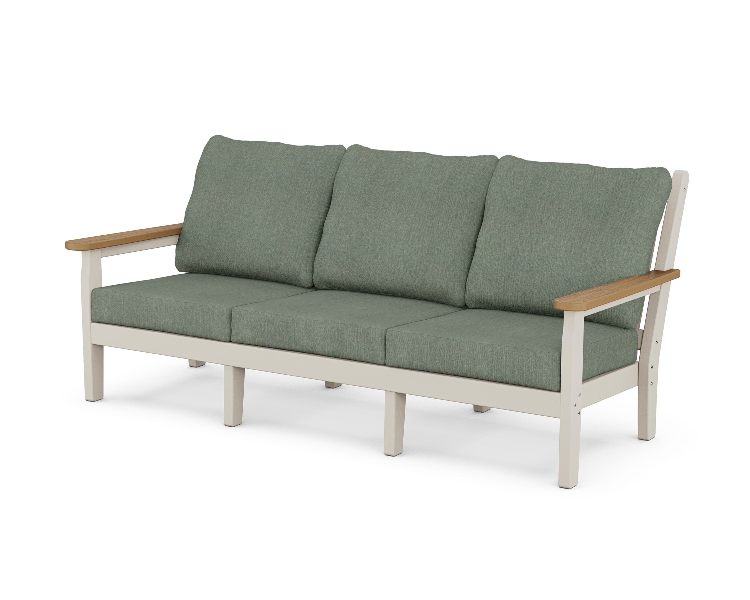 Chippendale Deep Seating Sofa in Sand / Natural / Cast Sage