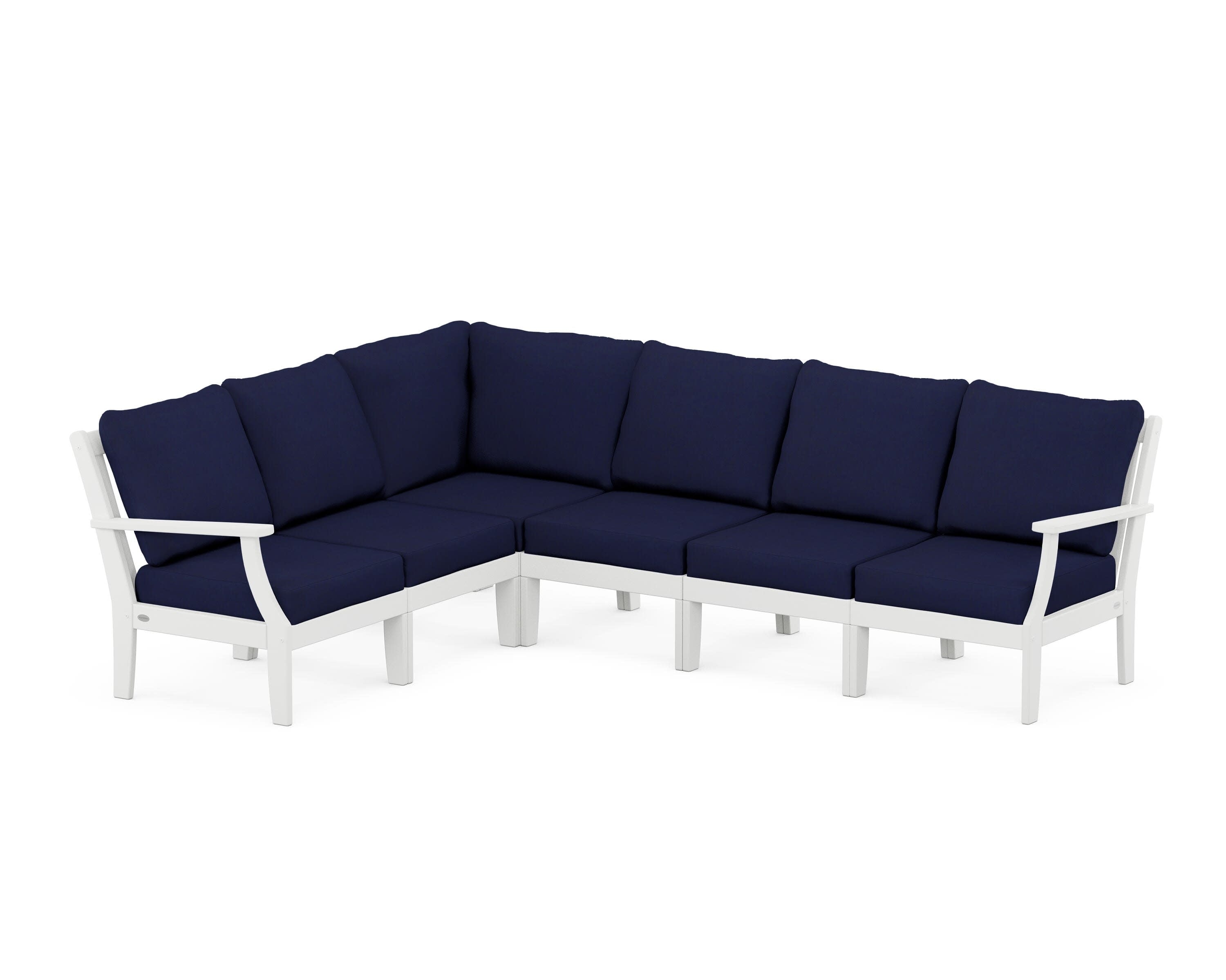 Braxton Modular 6-Piece Deep Seating Set in White / Navy