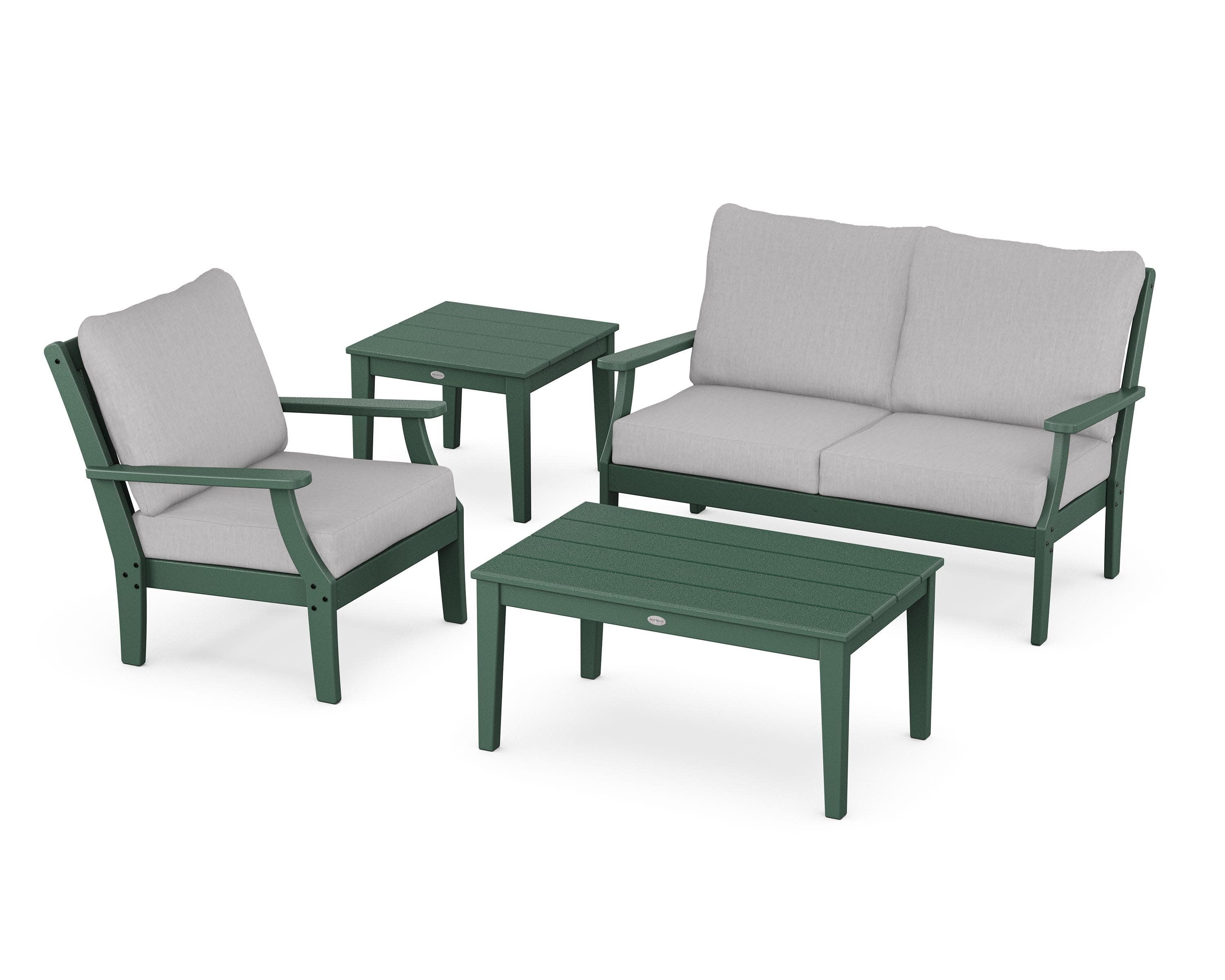 Braxton 4-Piece Deep Seating Set in Green / Granite