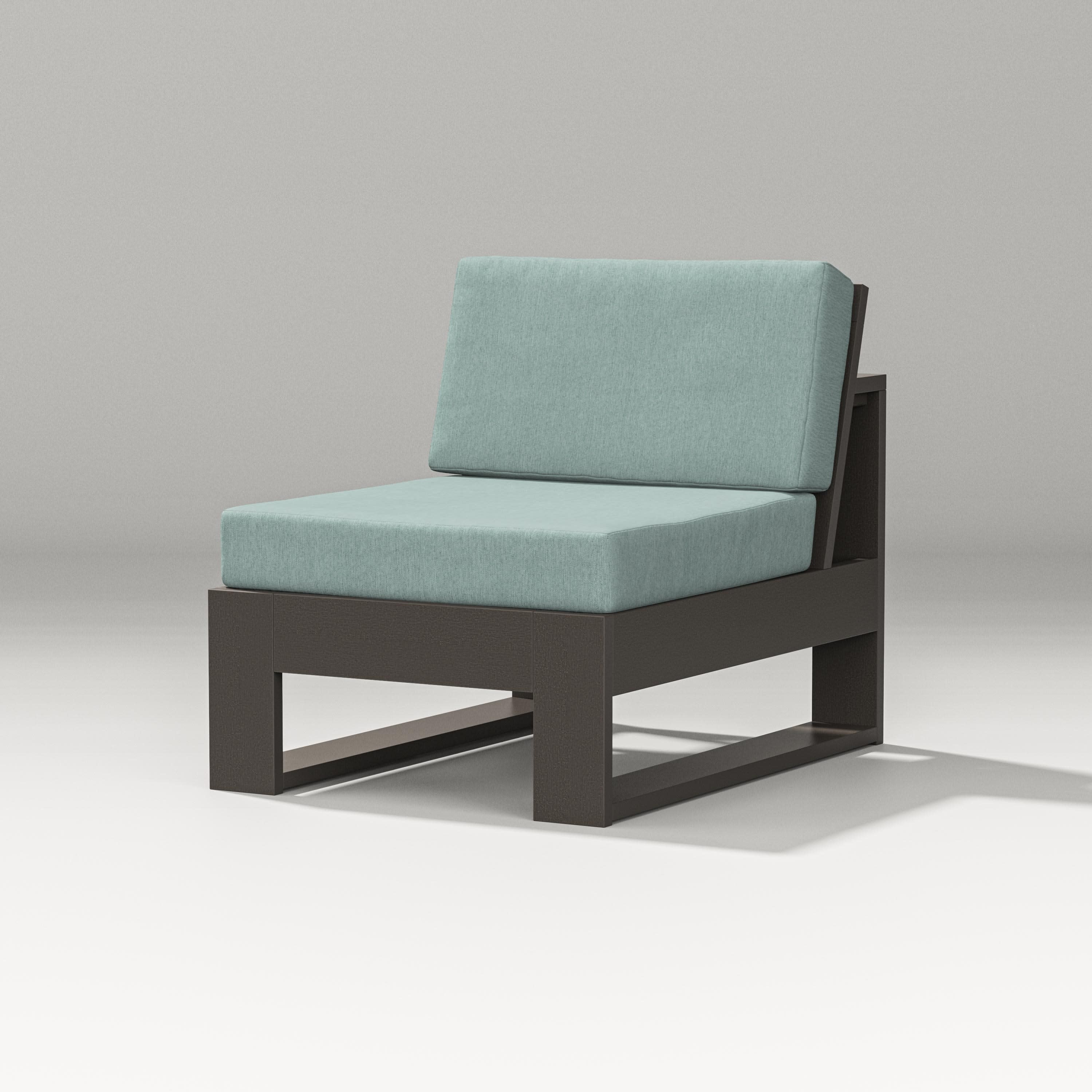 Latitude Modular Armless Chair in Vintage Coffee / Glacier Spa