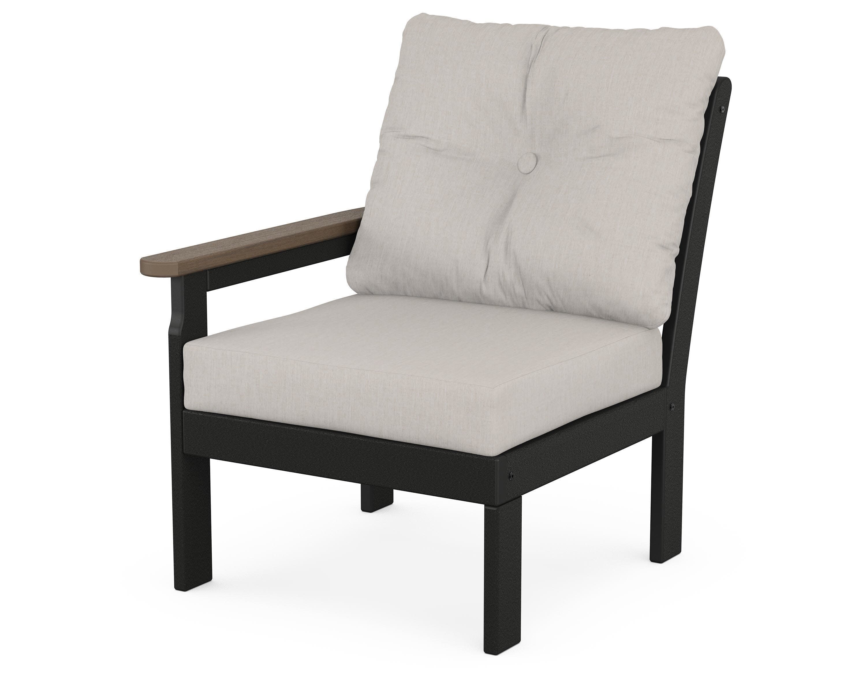 Vineyard Modular Left Arm Chair in Black / Kona / Cast Ash