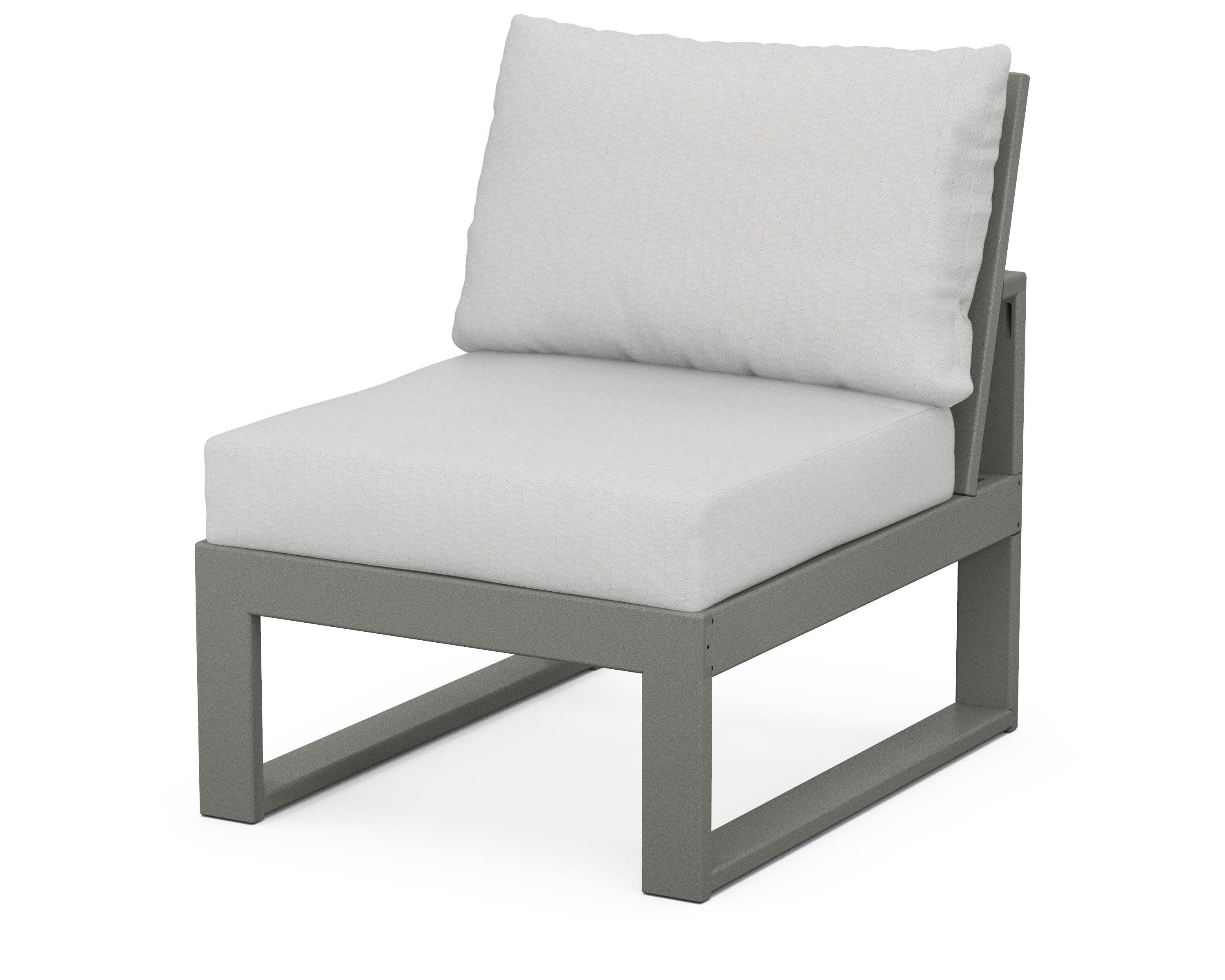 Modular Armless Chair in Slate Grey / Diamond in the Rough