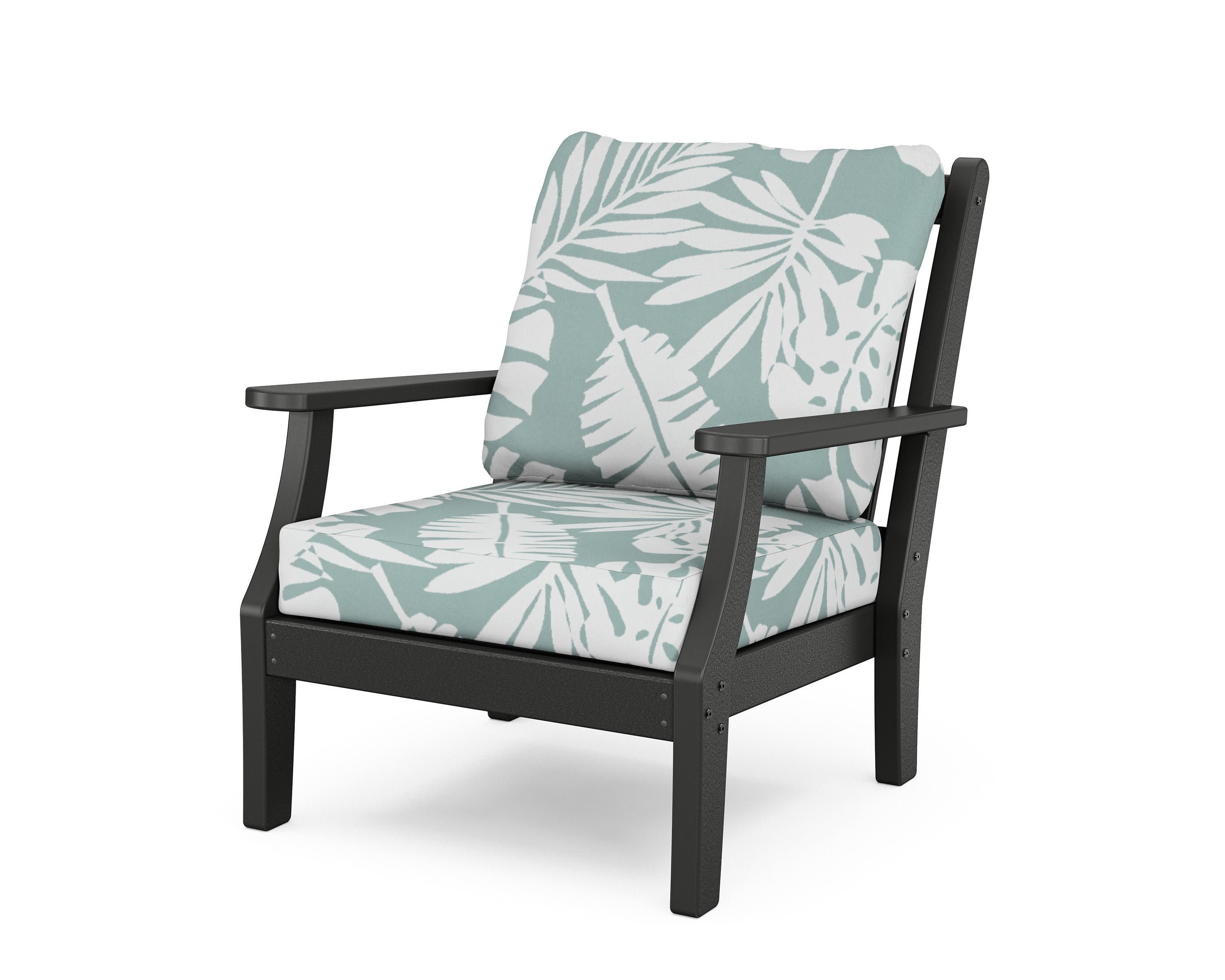 Wovendale Deep Seating Chair in Black / Leaf Glacier Spa