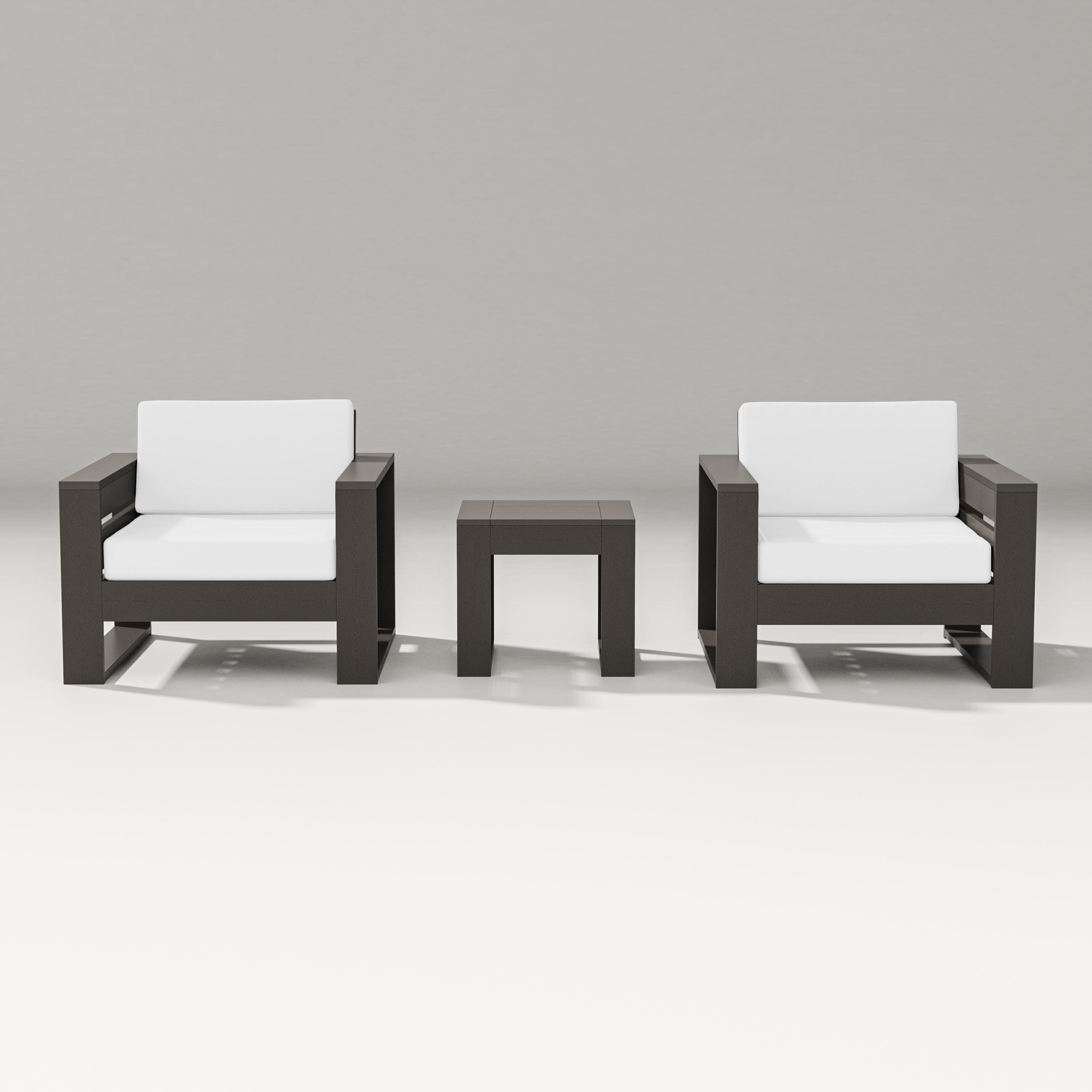 Latitude 3-Piece Lounge Chair Set in Vintage Coffee / Natural